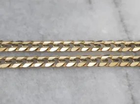 14K Gold Flat Curb Chain Necklace