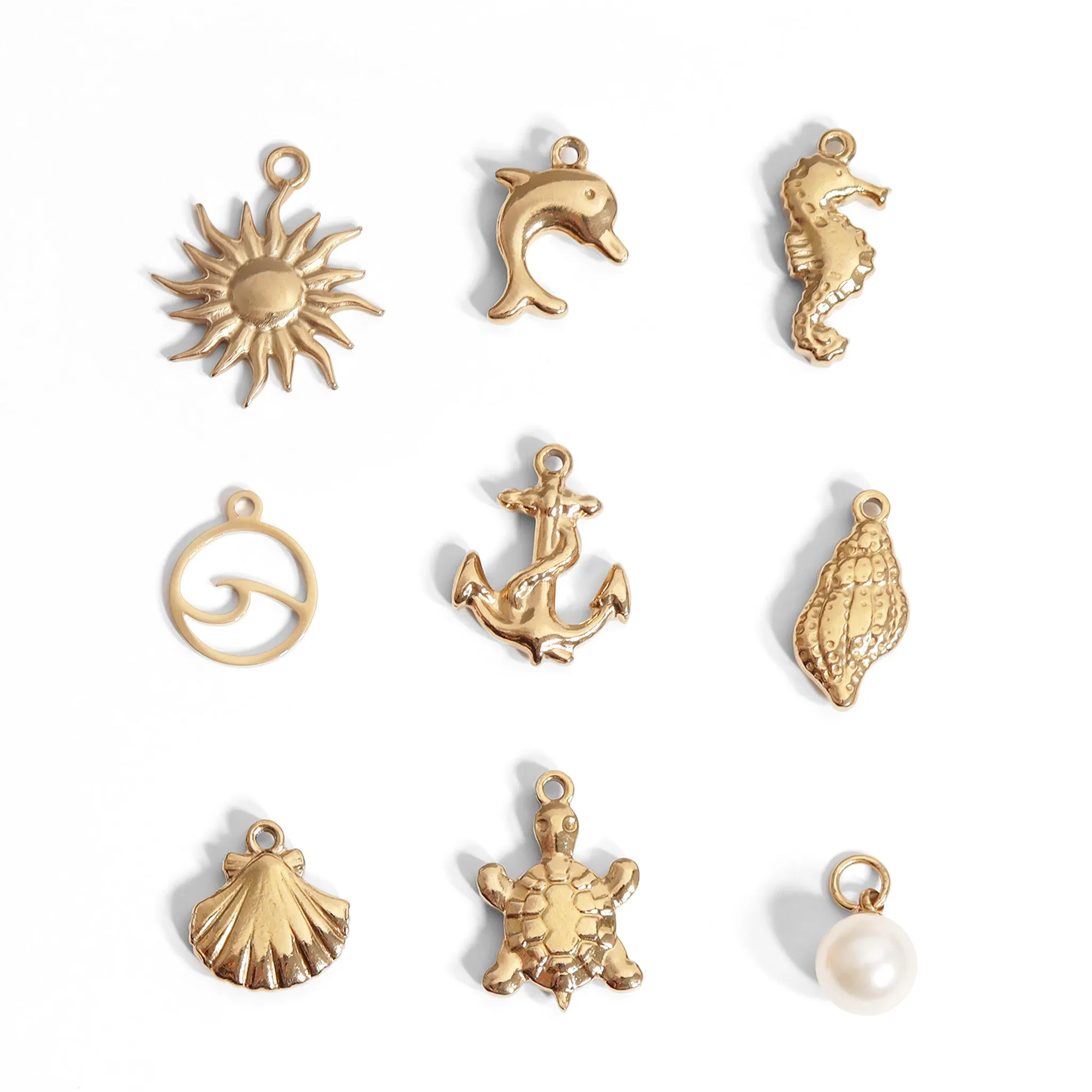 18K Gold PVD Stainless Steel Anchor Charm / PDL0100