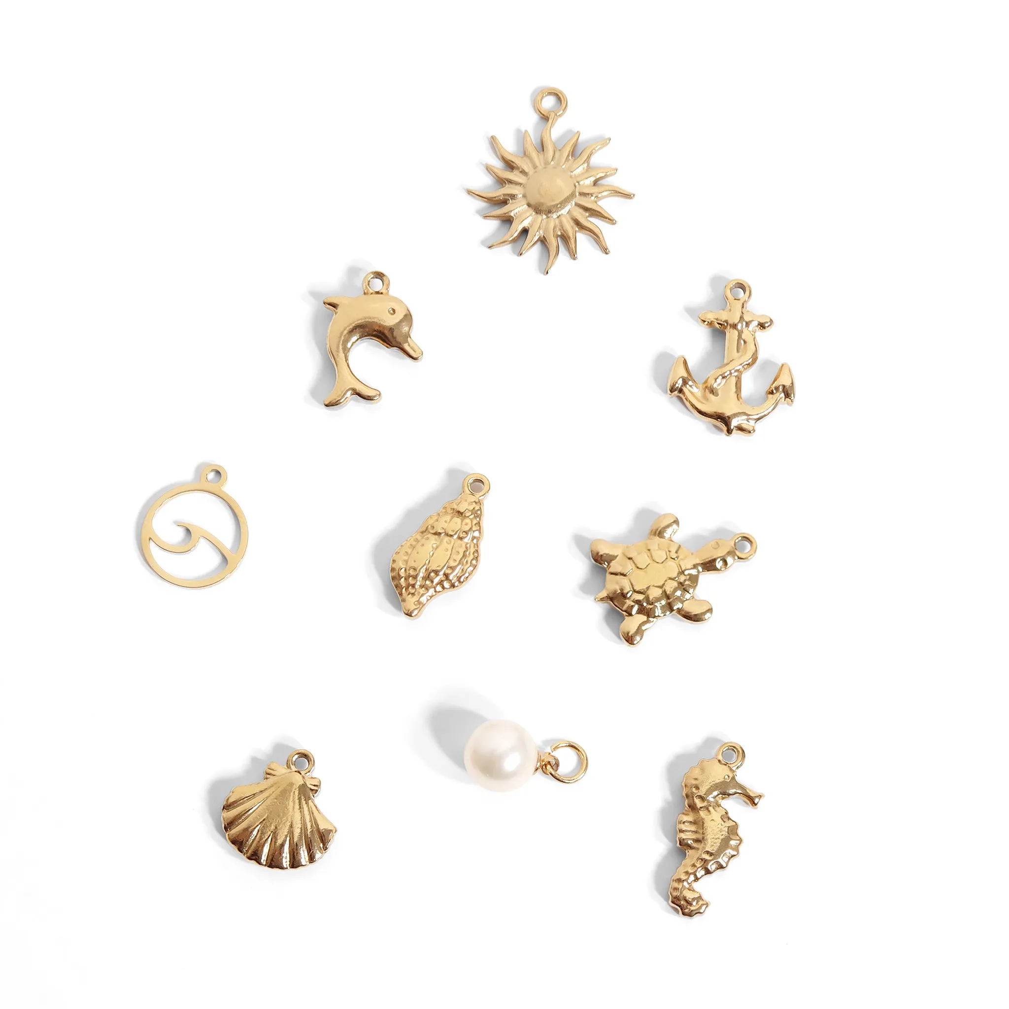 18K Gold PVD Stainless Steel Anchor Charm / PDL0100