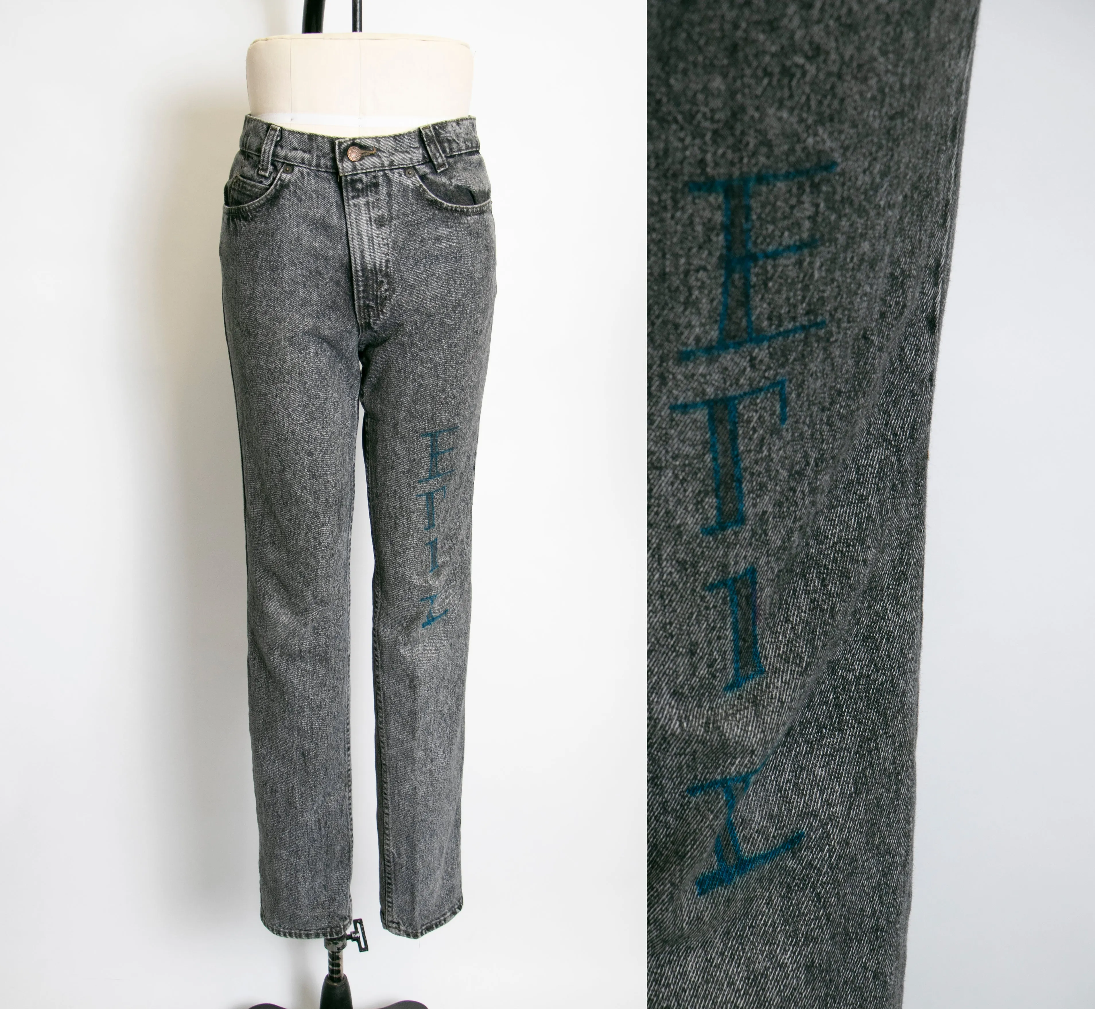 1990s Levi's JEANS Black Denim Cotton High Waist 31" x 32"