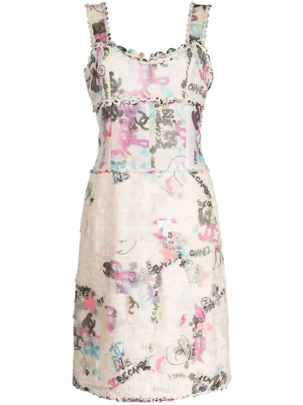2007 Graffiti Logo Print Midi Dress