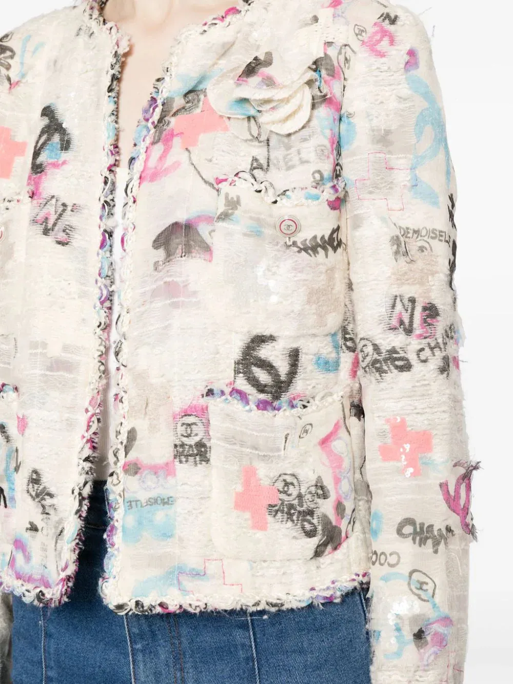 2007 Graffiti Logo Tweed Jacket