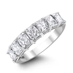 7 Stone Cushion Diamond Ring (2.26 ct Diamonds) in Platinum