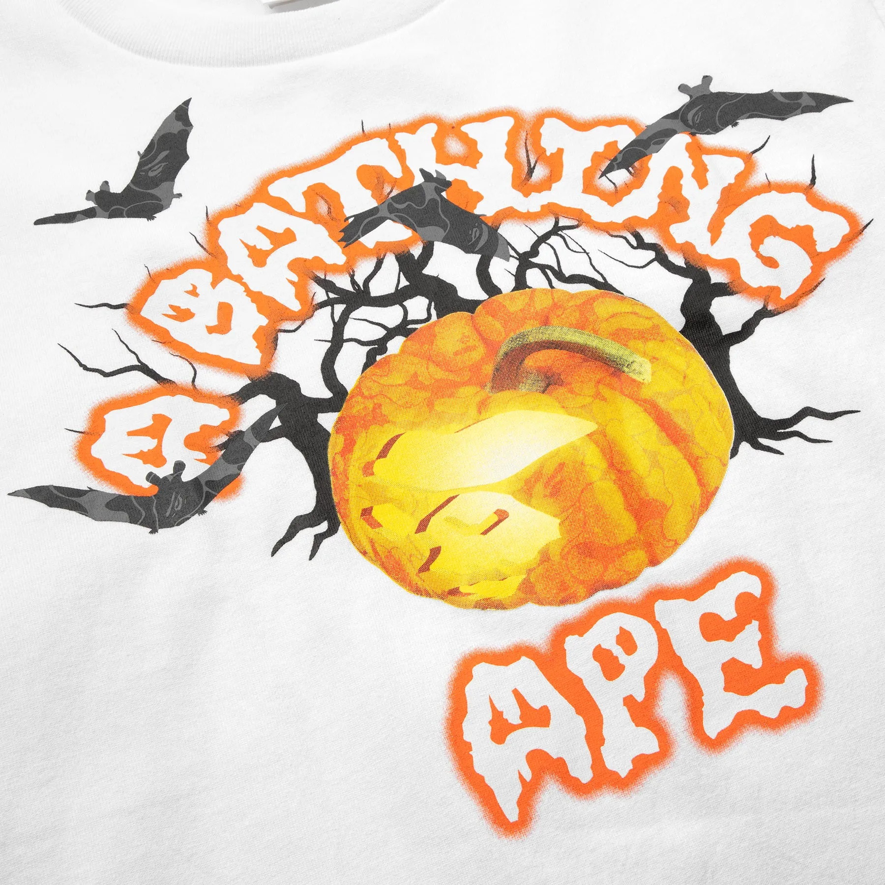 A Bathing Ape Halloween Jack O' Lantern College Tee (White)