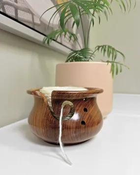 Acacia Curvy Wood Yarn Bowl