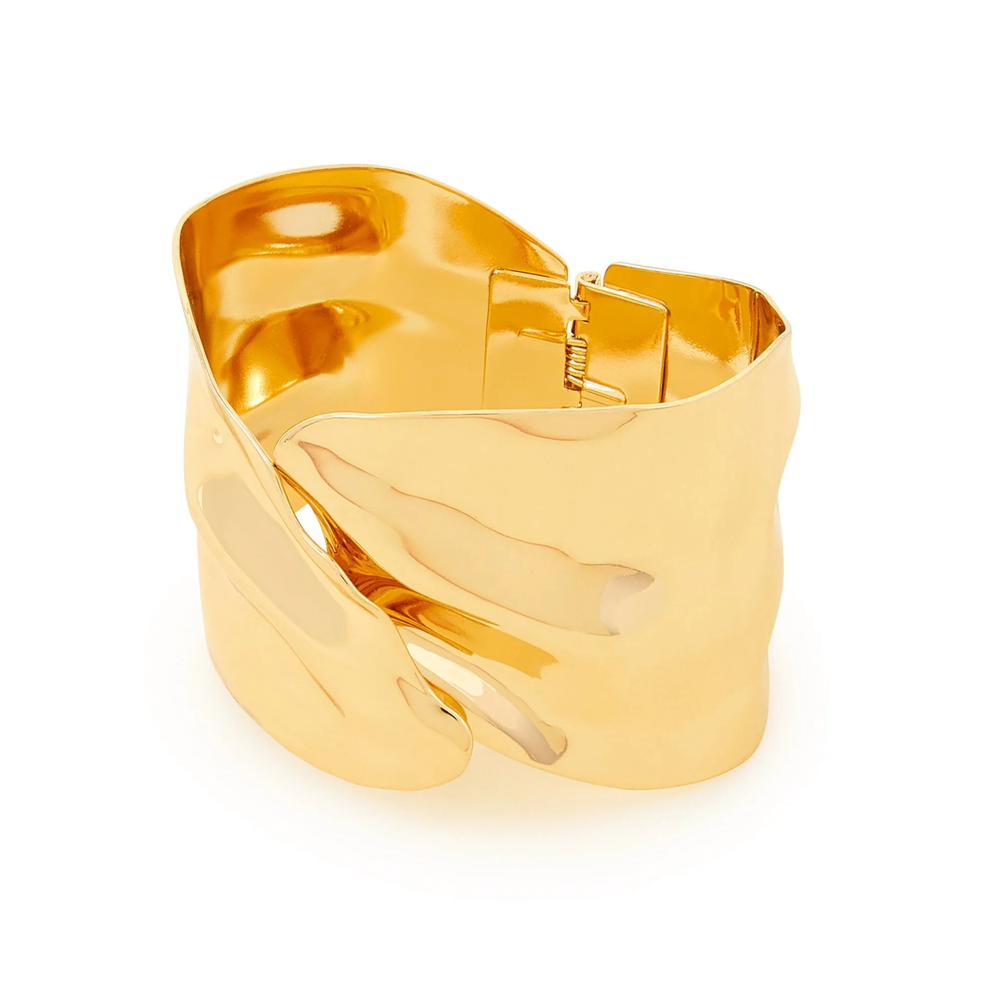 Accessorize London Women's Molten Metal Cuff Bracelet Gold