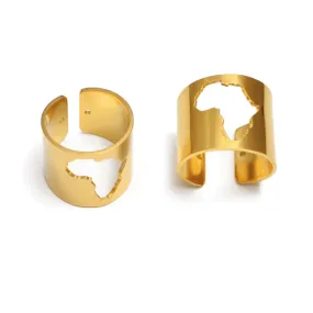 Adjustable African Statement Ring - 18K Gold Plated