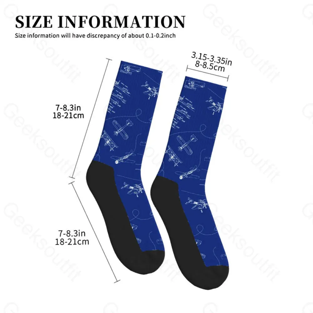 Aircraft Blueprint Men's Socks