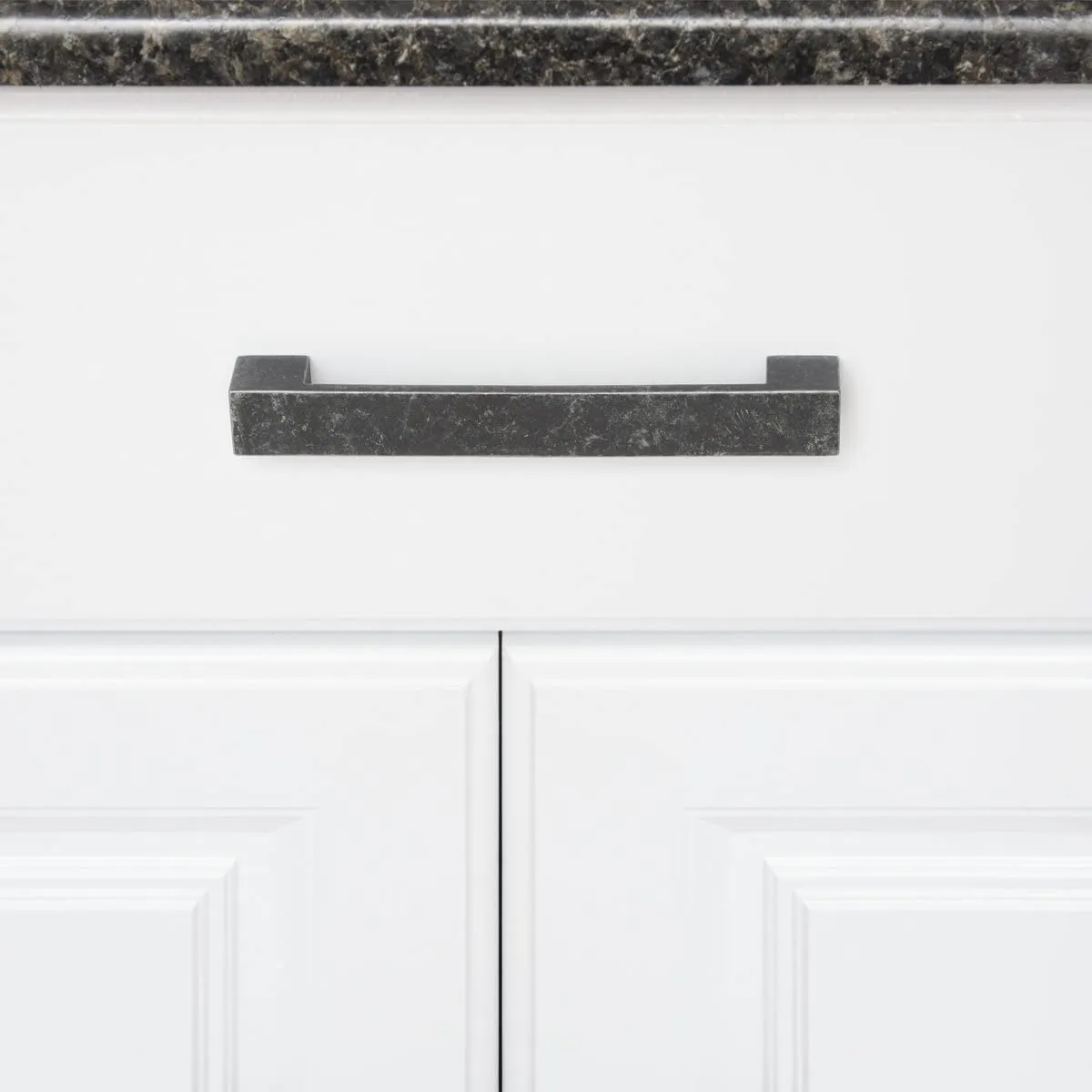 AmazonBasics Short Modern Cabinet Pull Handle 7.68in Length 6.3inch Hole Center Antique Silver 10Pack