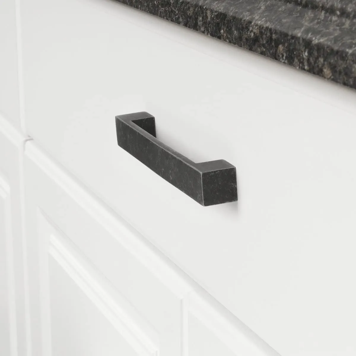 AmazonBasics Short Modern Cabinet Pull Handle 7.68in Length 6.3inch Hole Center Antique Silver 10Pack
