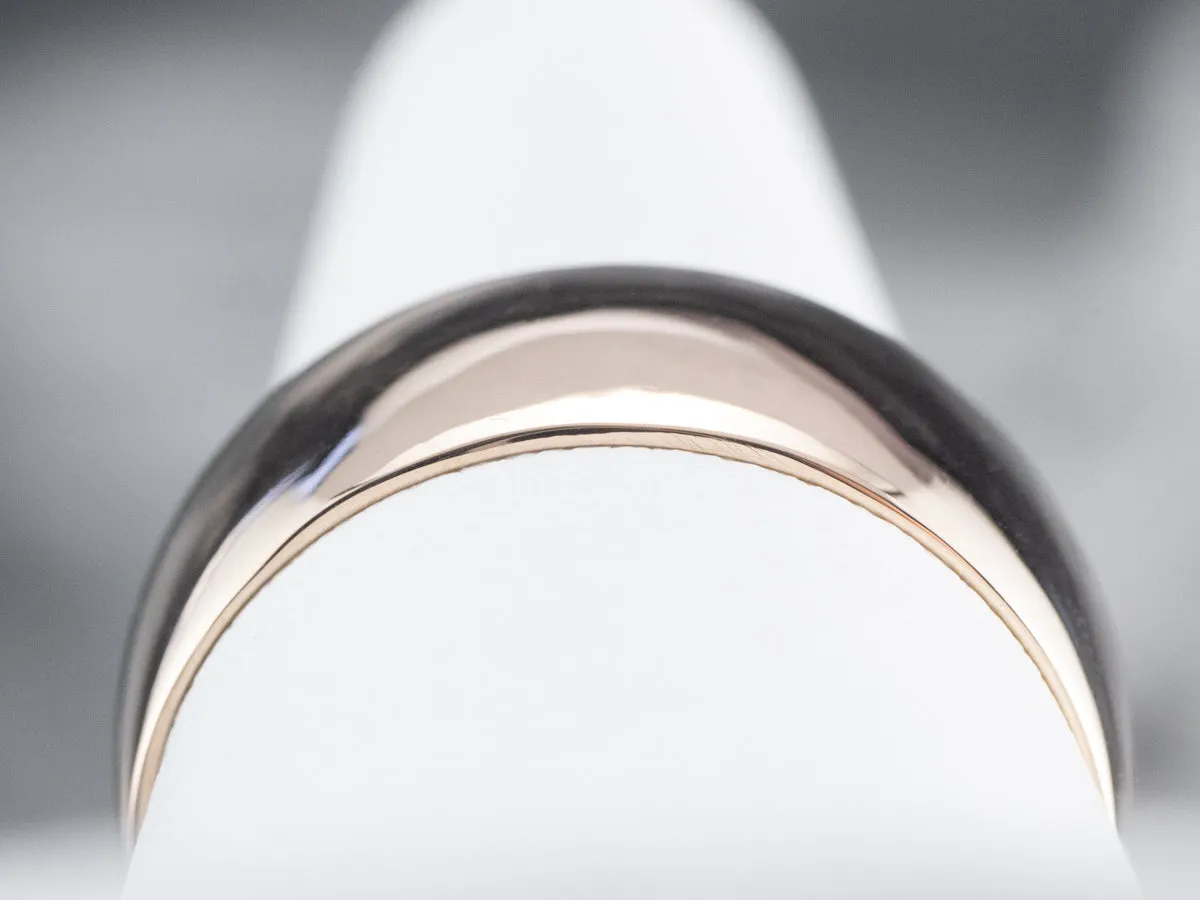 Antique Rose Gold Wide Wedding Band Ring