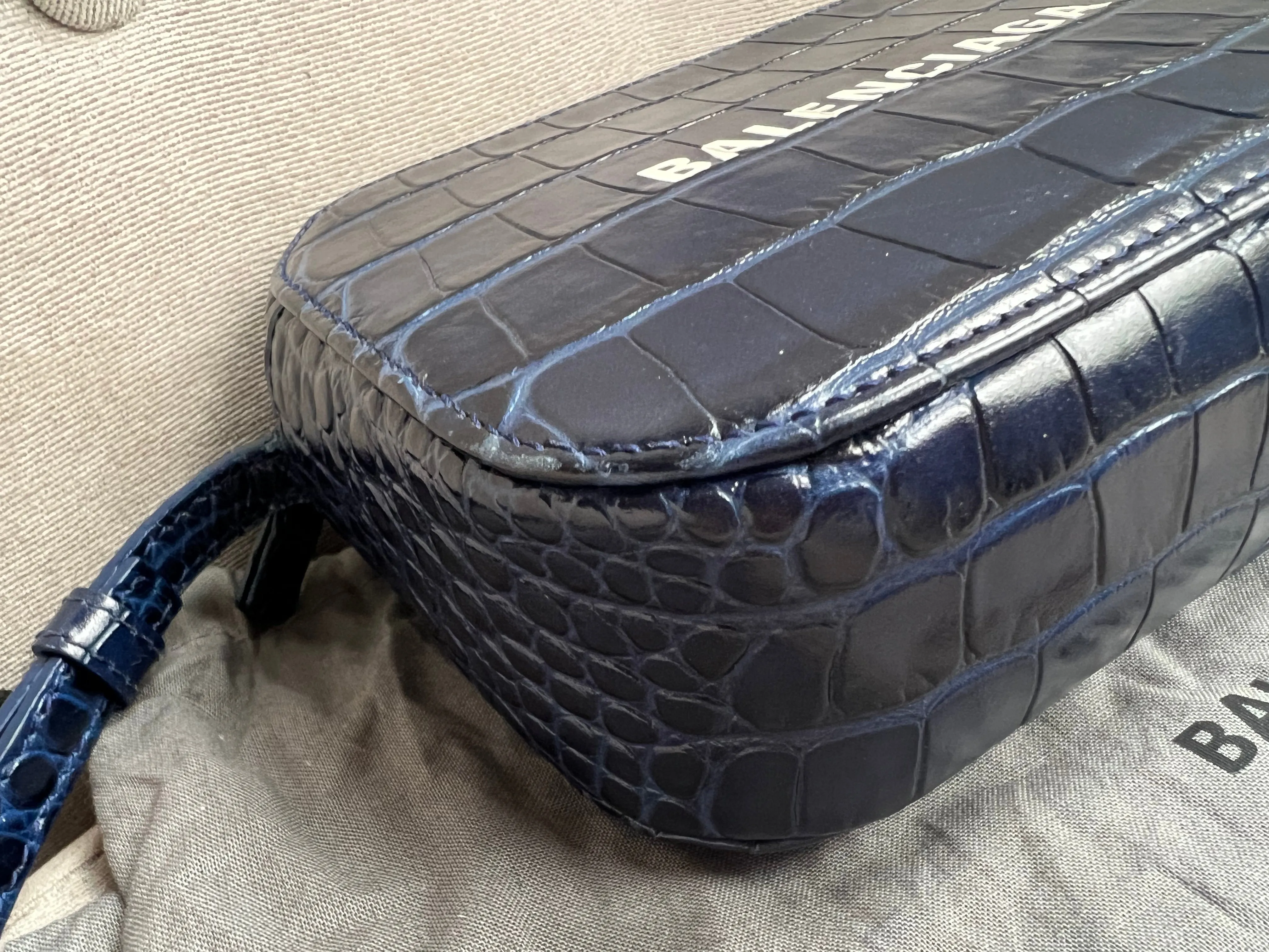 Balenciaga Blue Croc Everyday XS Camera Bag695