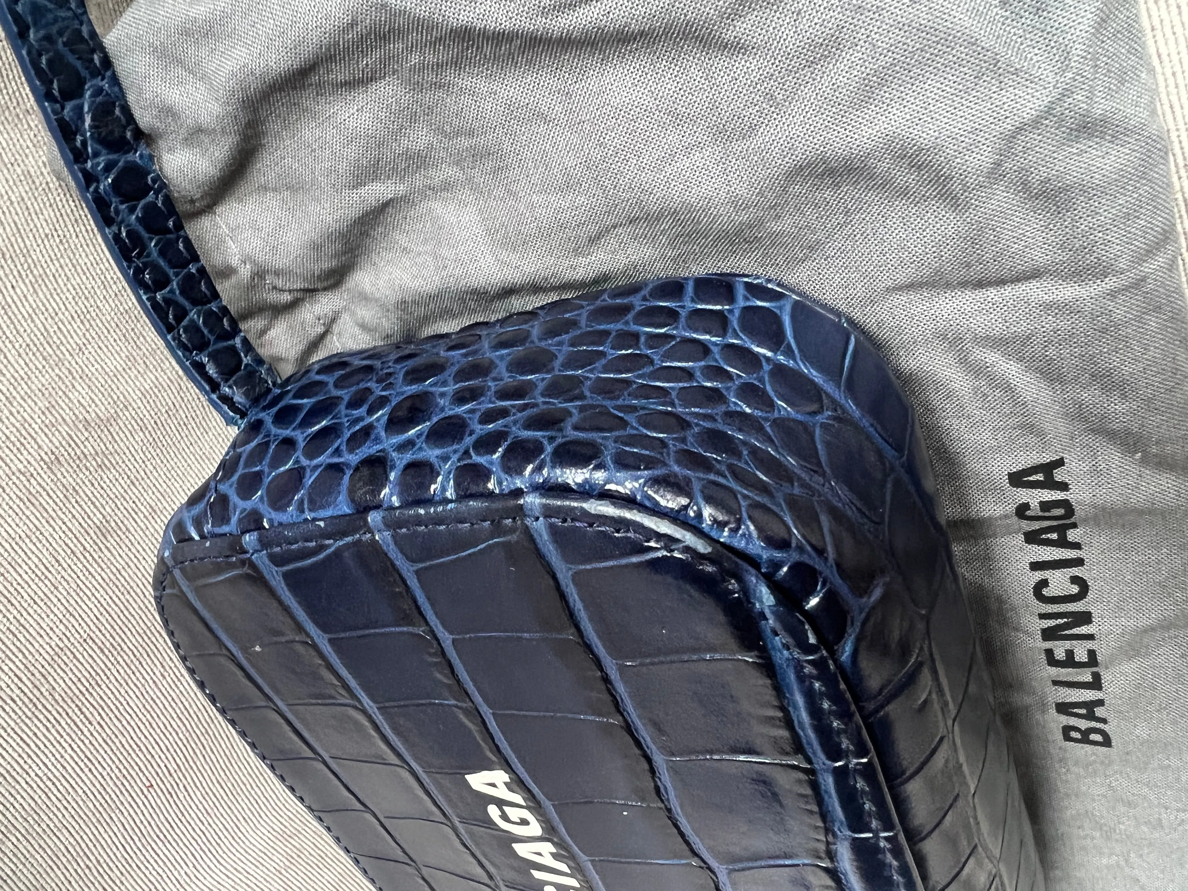 Balenciaga Blue Croc Everyday XS Camera Bag695