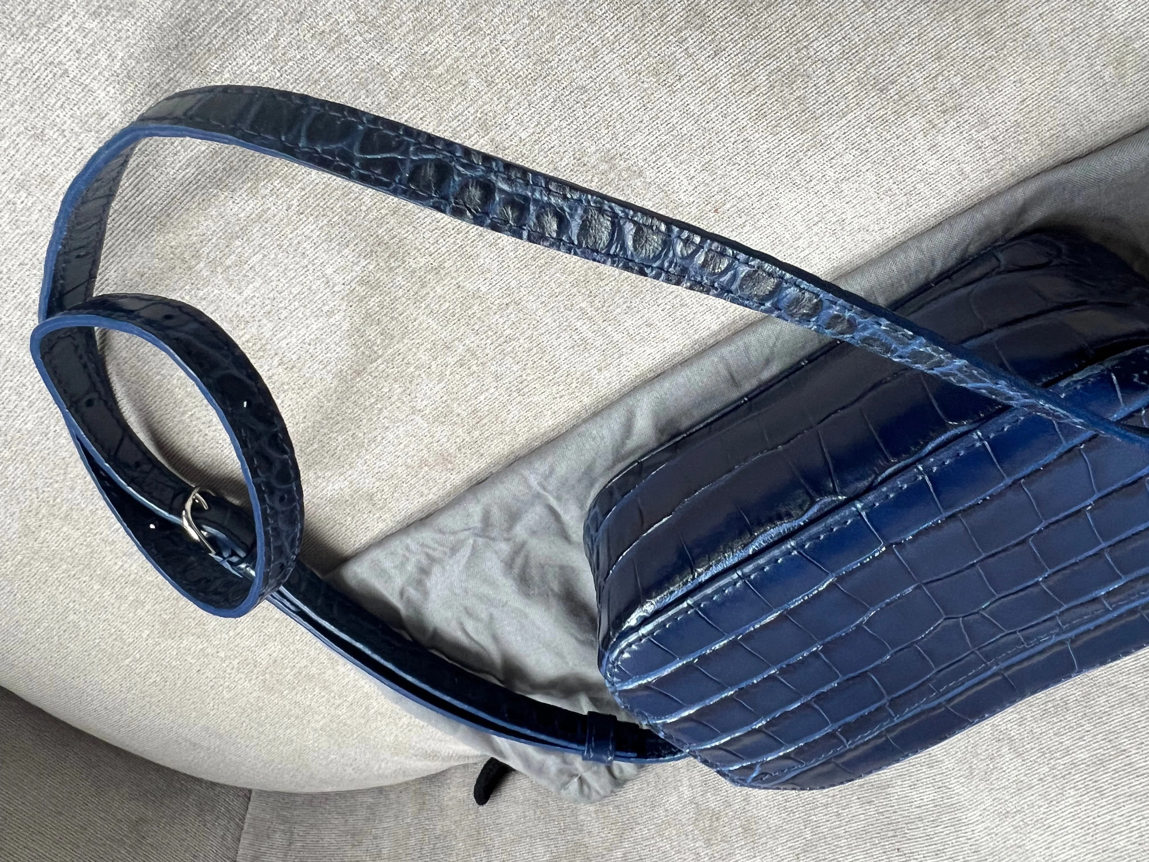 Balenciaga Blue Croc Everyday XS Camera Bag695