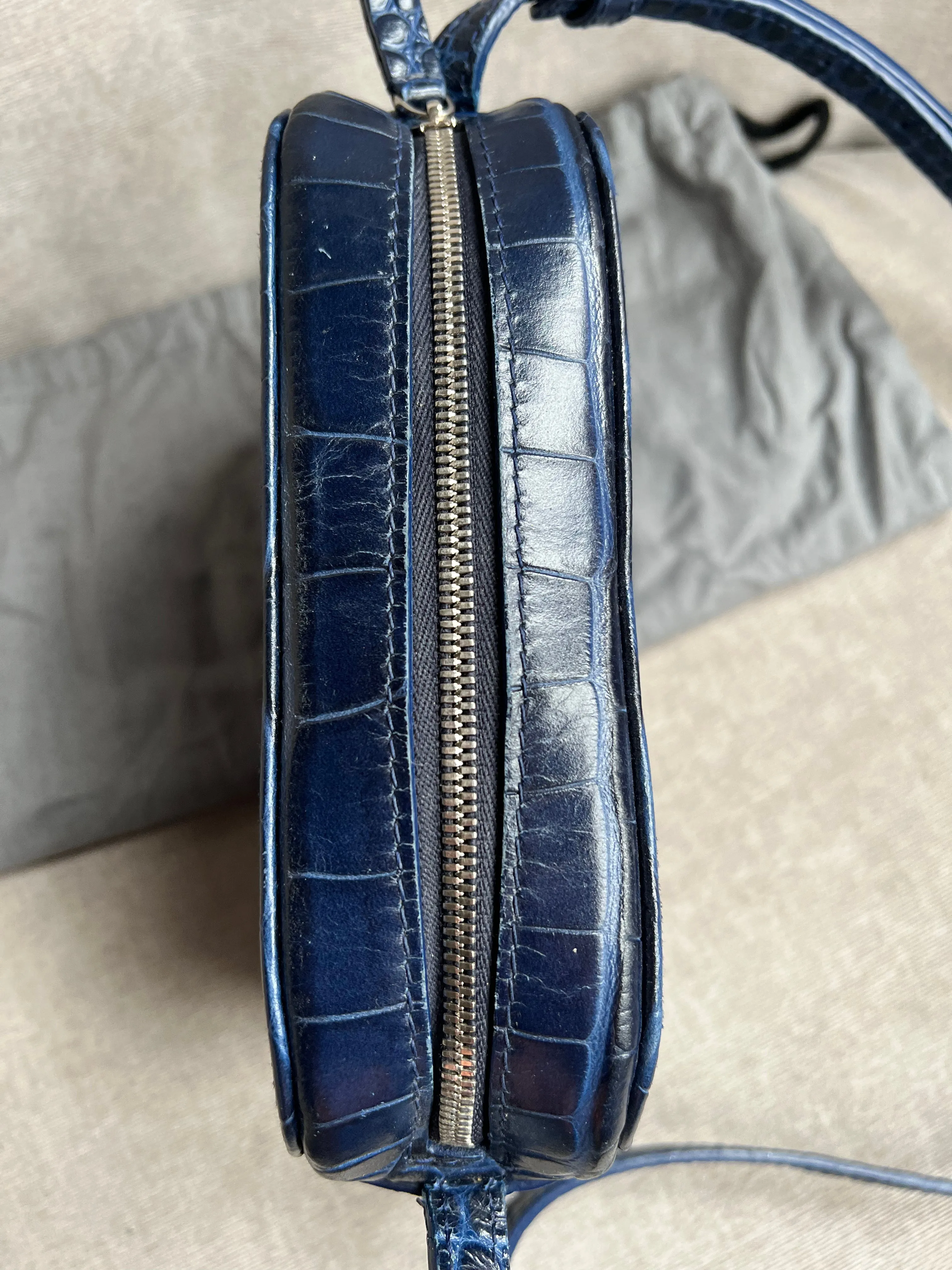 Balenciaga Blue Croc Everyday XS Camera Bag695