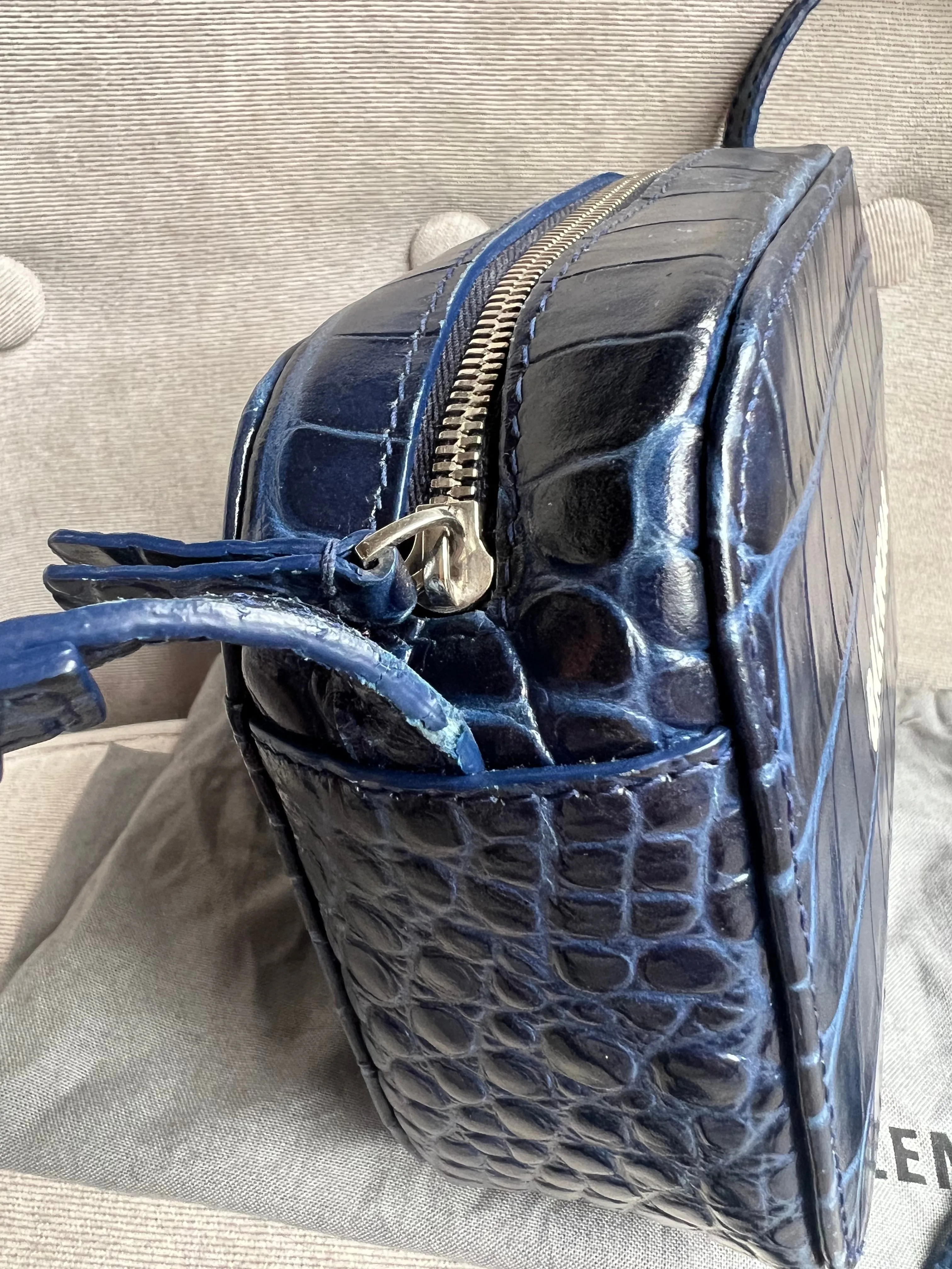 Balenciaga Blue Croc Everyday XS Camera Bag695