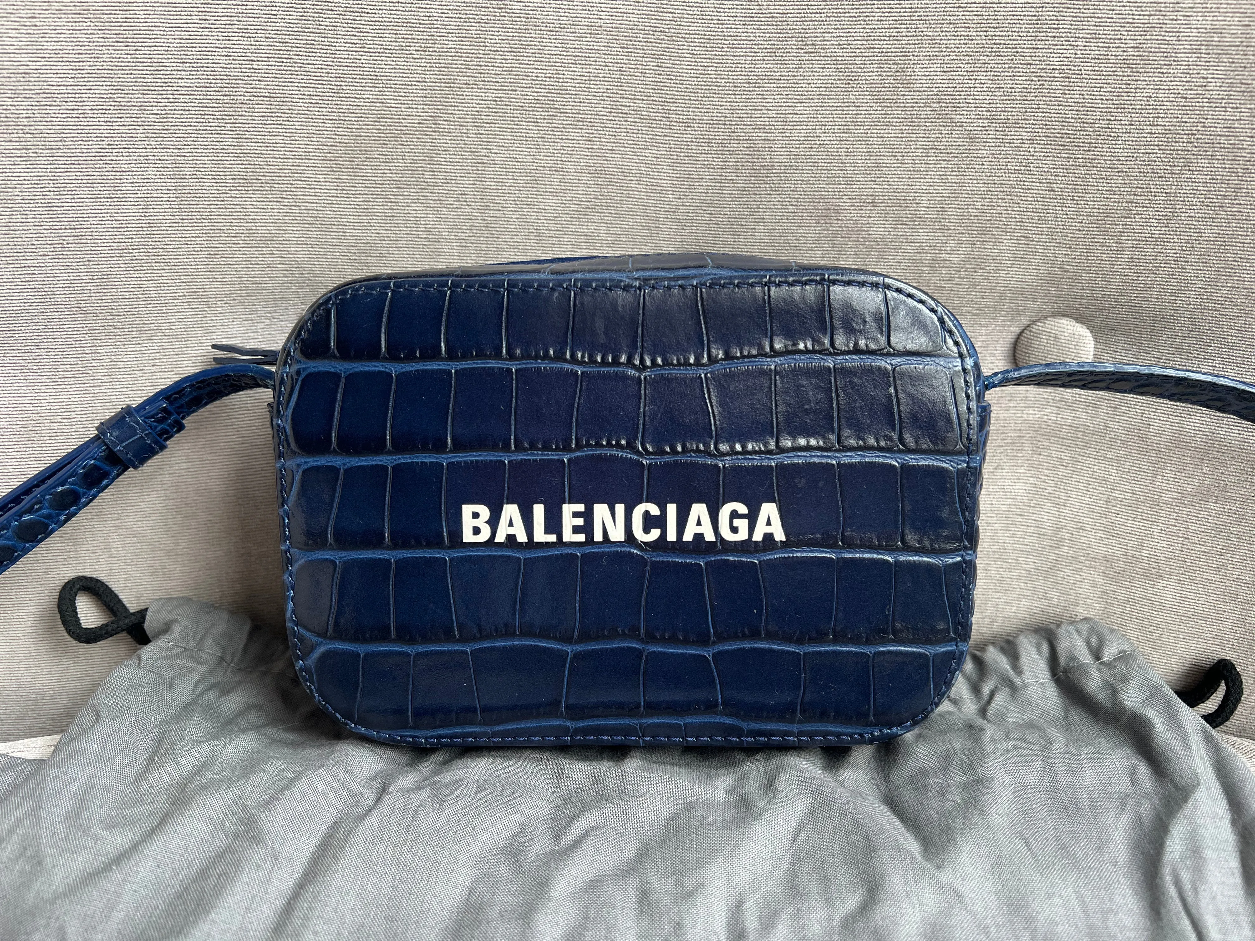 Balenciaga Blue Croc Everyday XS Camera Bag695