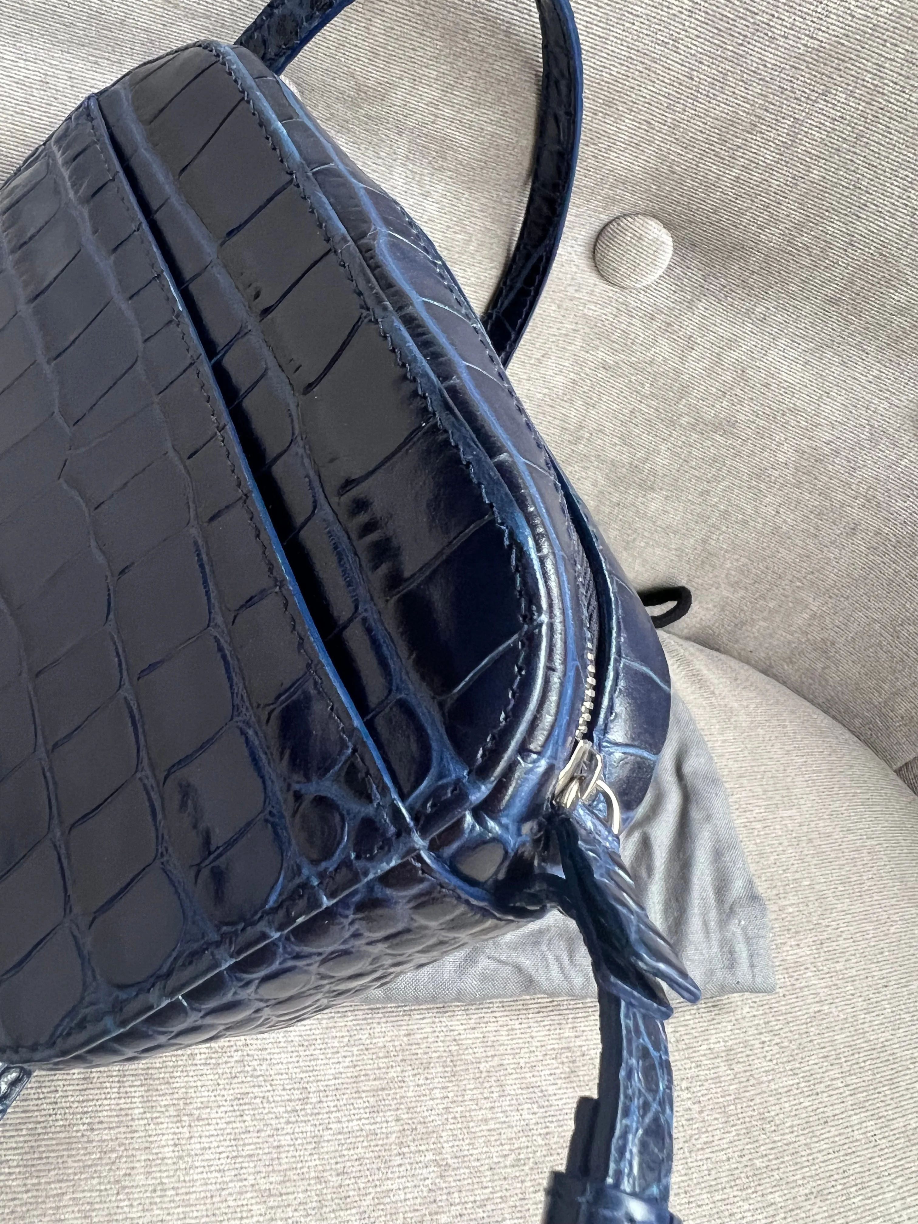 Balenciaga Blue Croc Everyday XS Camera Bag695