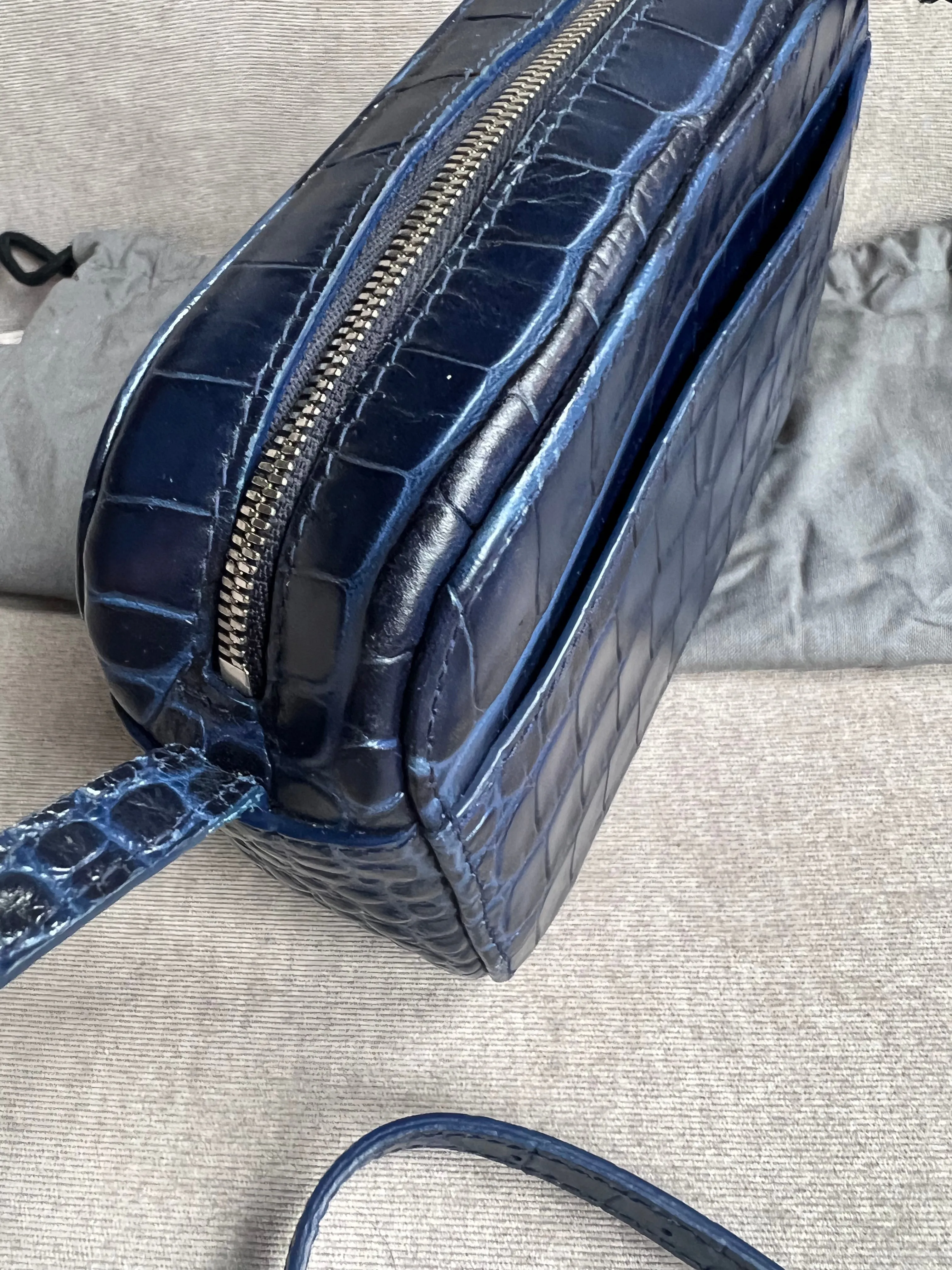 Balenciaga Blue Croc Everyday XS Camera Bag695
