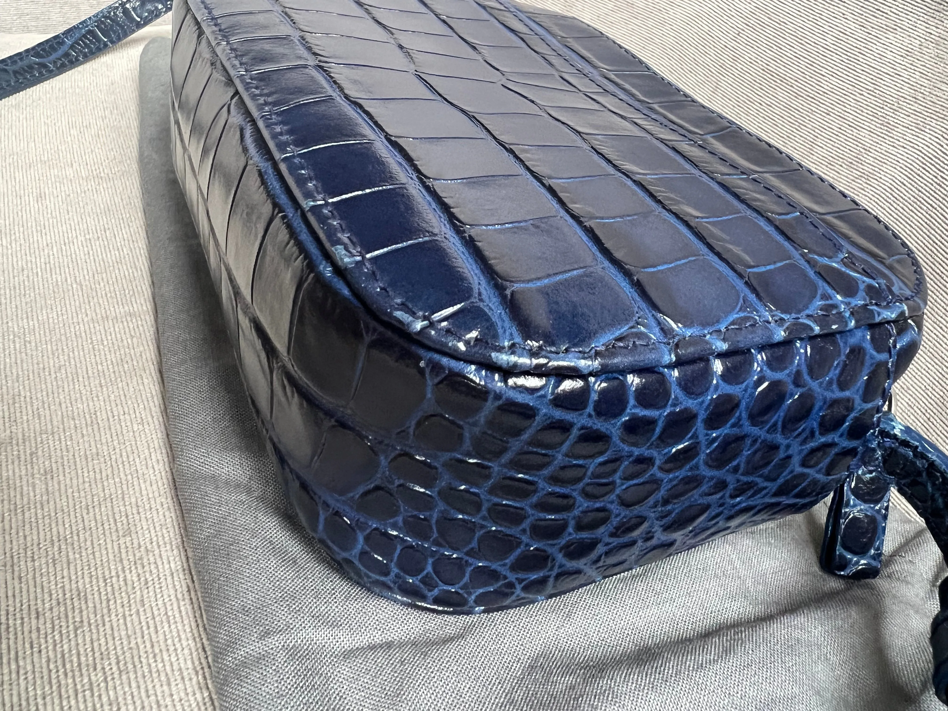 Balenciaga Blue Croc Everyday XS Camera Bag695