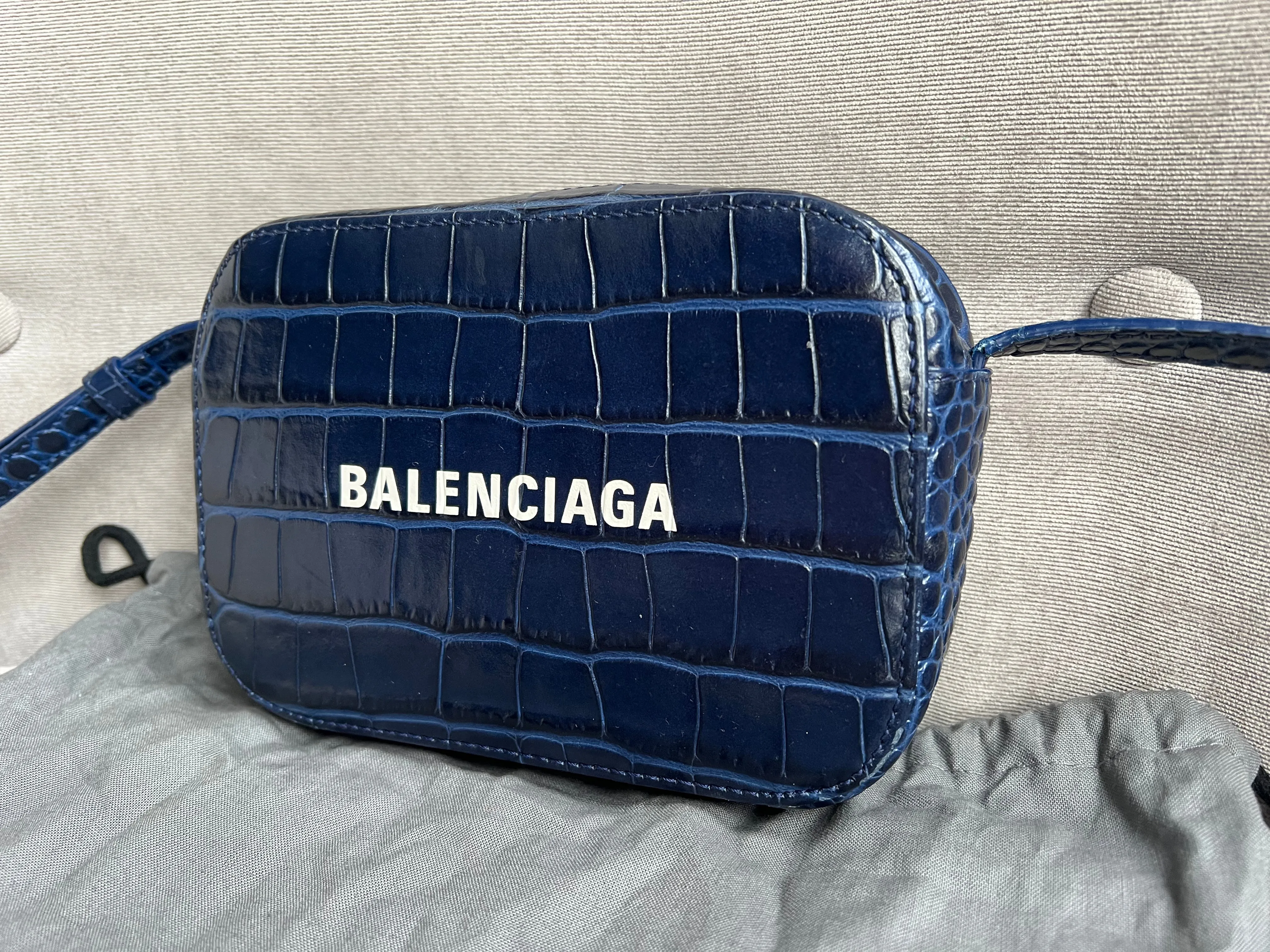 Balenciaga Blue Croc Everyday XS Camera Bag695