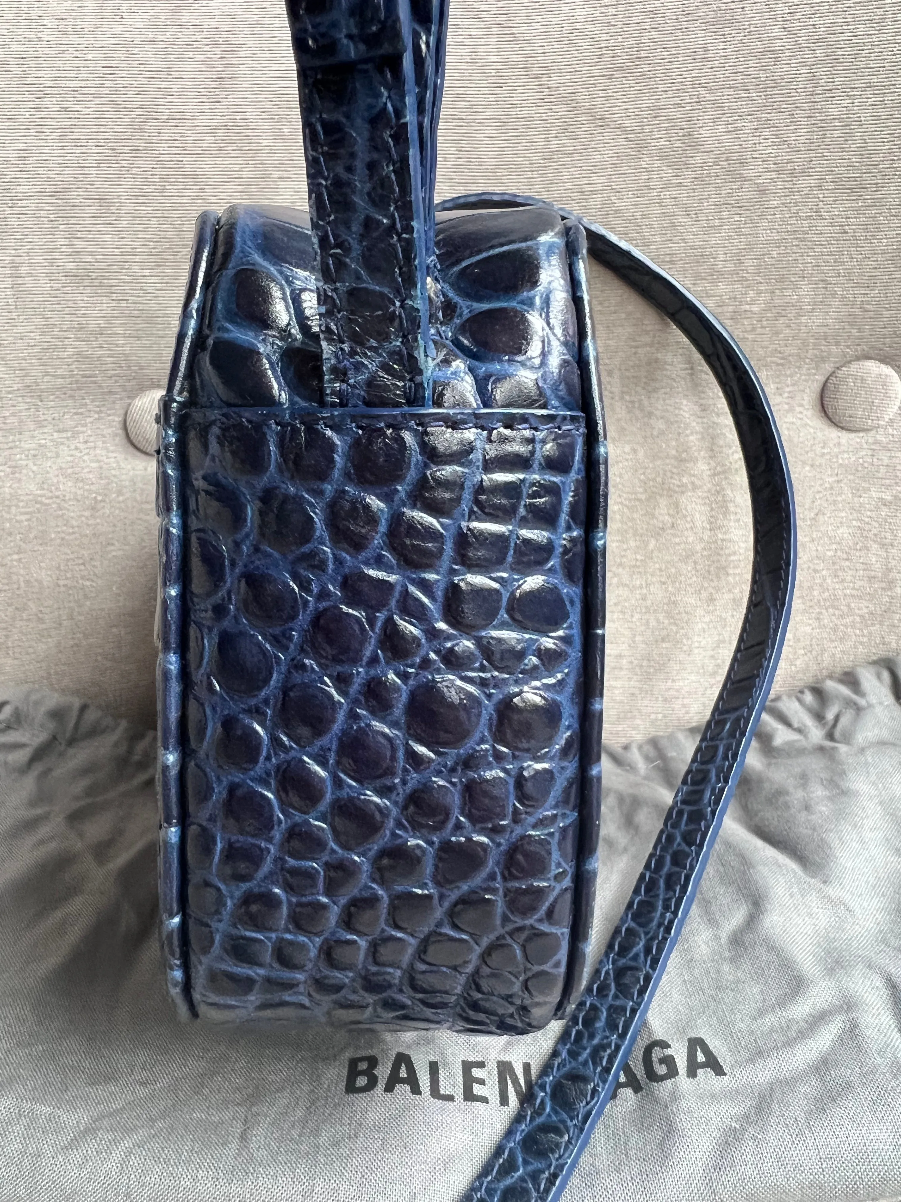 Balenciaga Blue Croc Everyday XS Camera Bag695