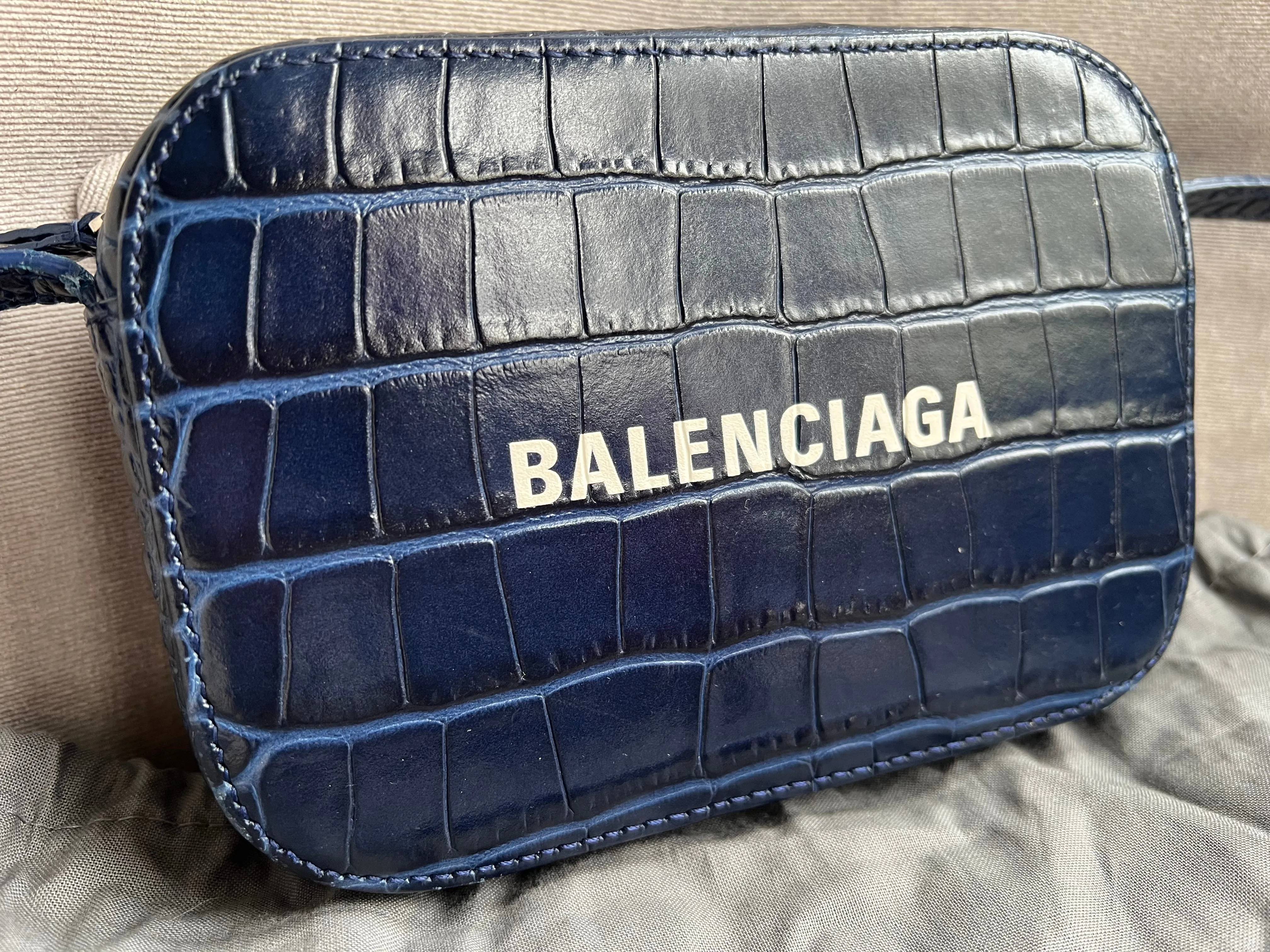 Balenciaga Blue Croc Everyday XS Camera Bag695