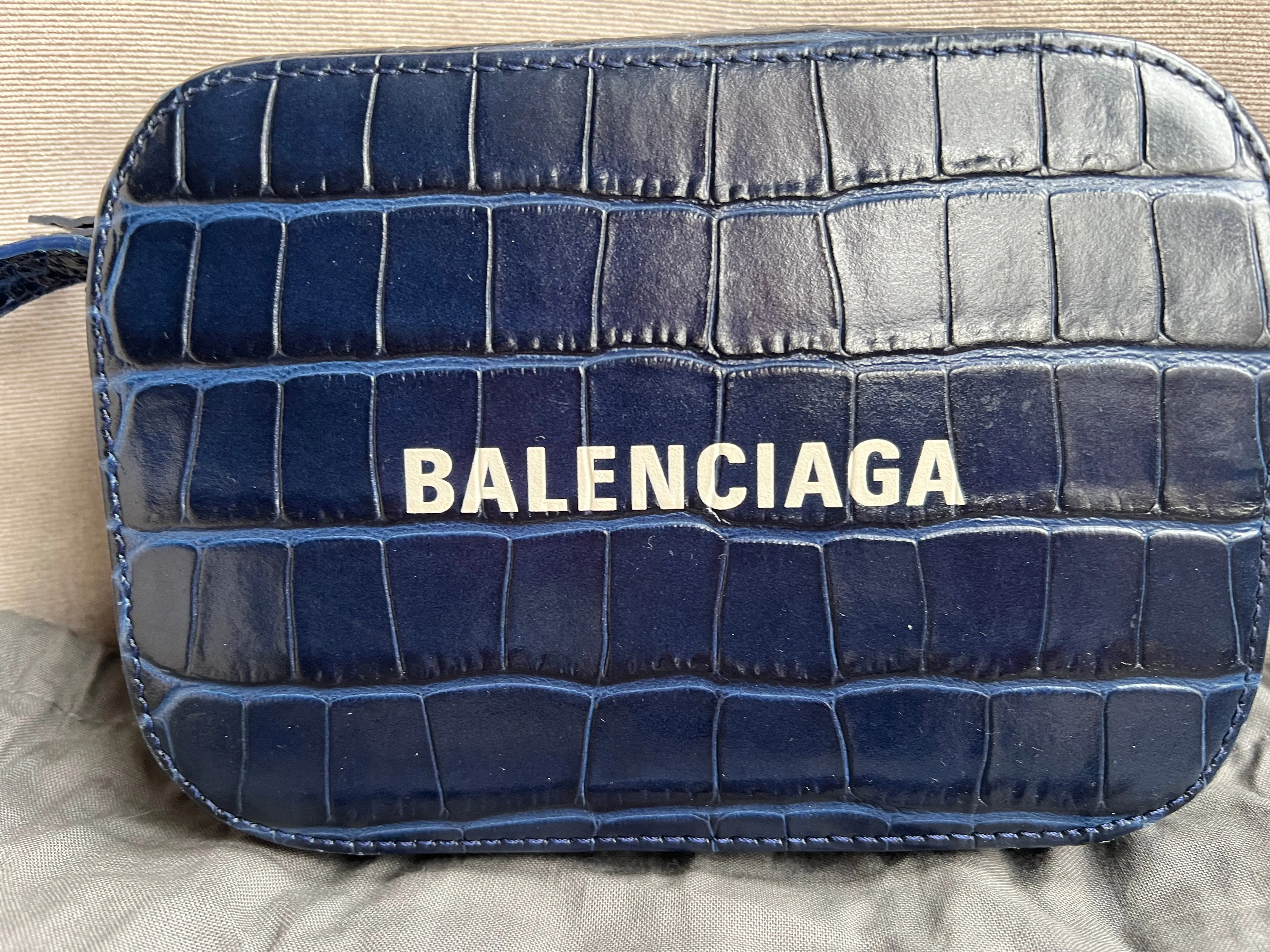Balenciaga Blue Croc Everyday XS Camera Bag695