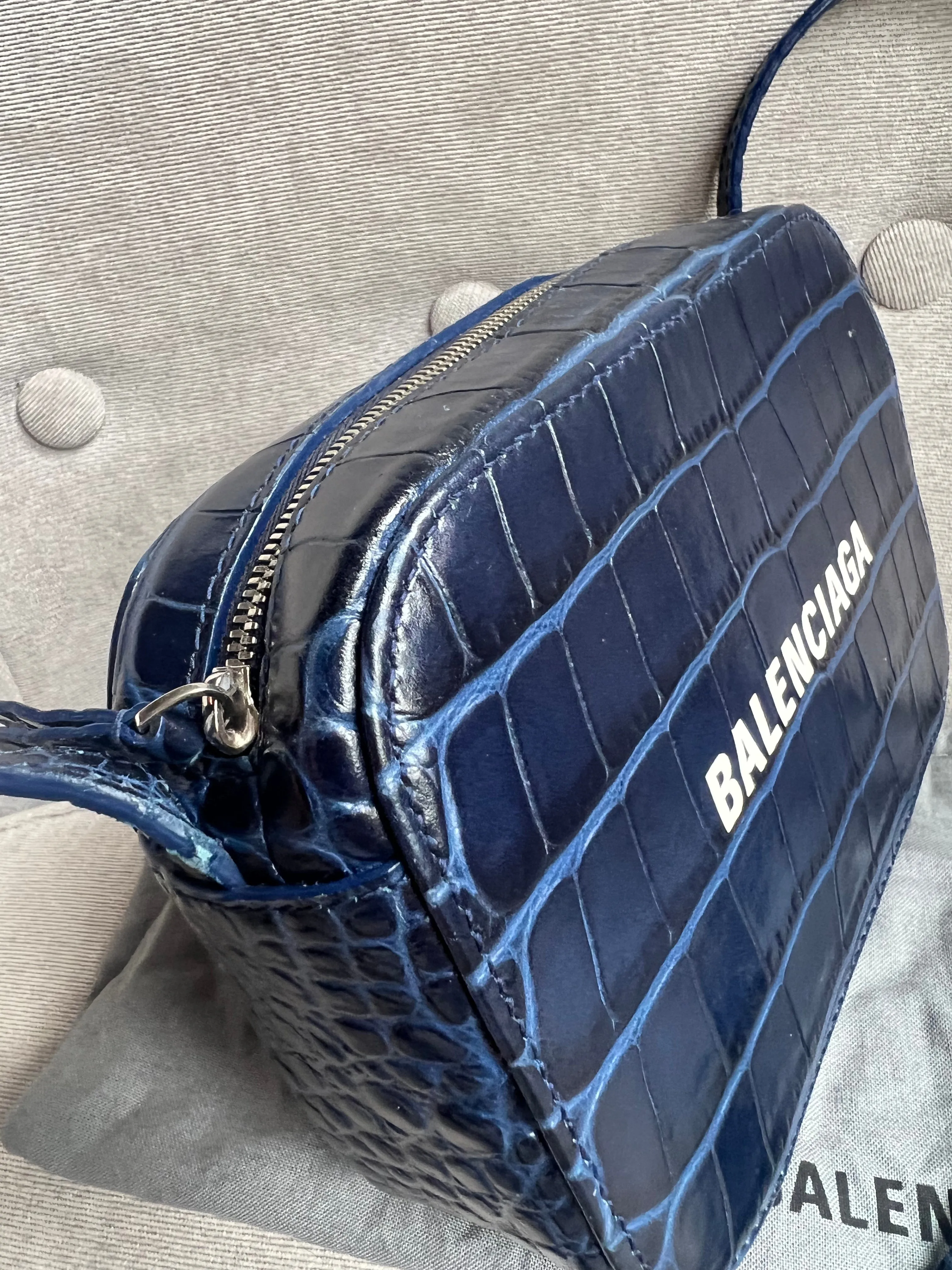 Balenciaga Blue Croc Everyday XS Camera Bag695