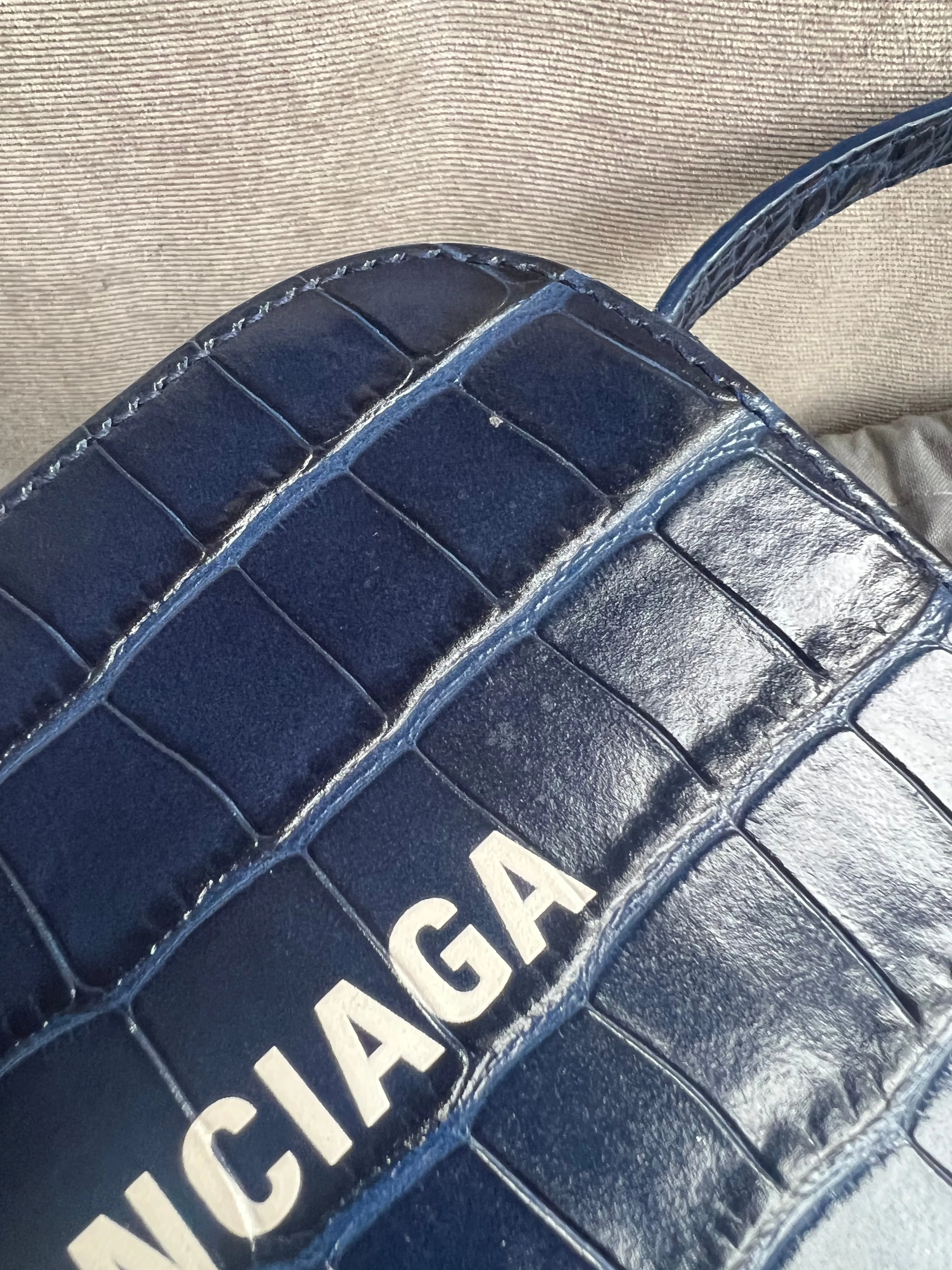 Balenciaga Blue Croc Everyday XS Camera Bag695