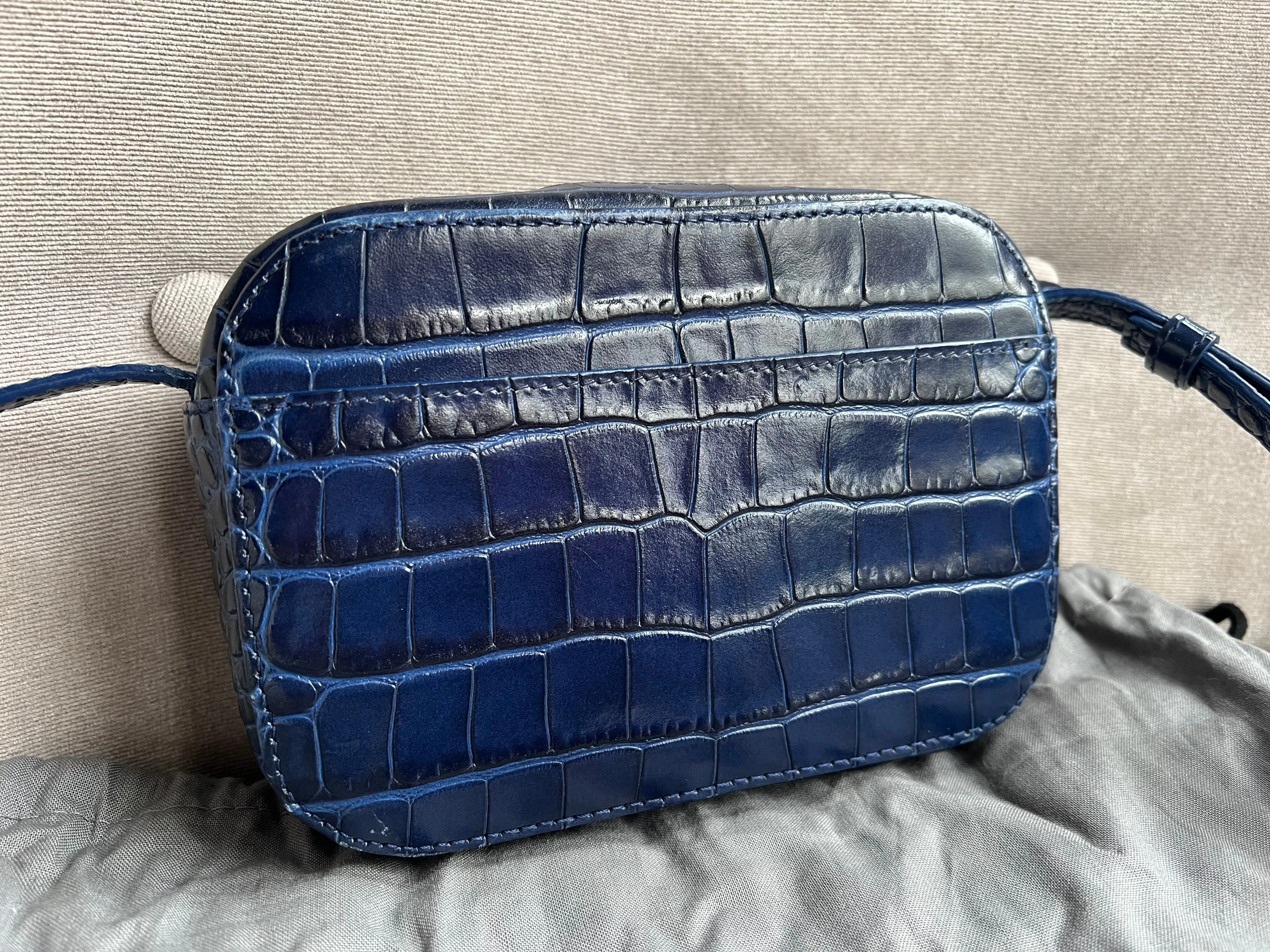 Balenciaga Blue Croc Everyday XS Camera Bag695