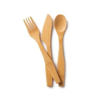 Bambu Travel Utensil Set   Organic Cotton Case