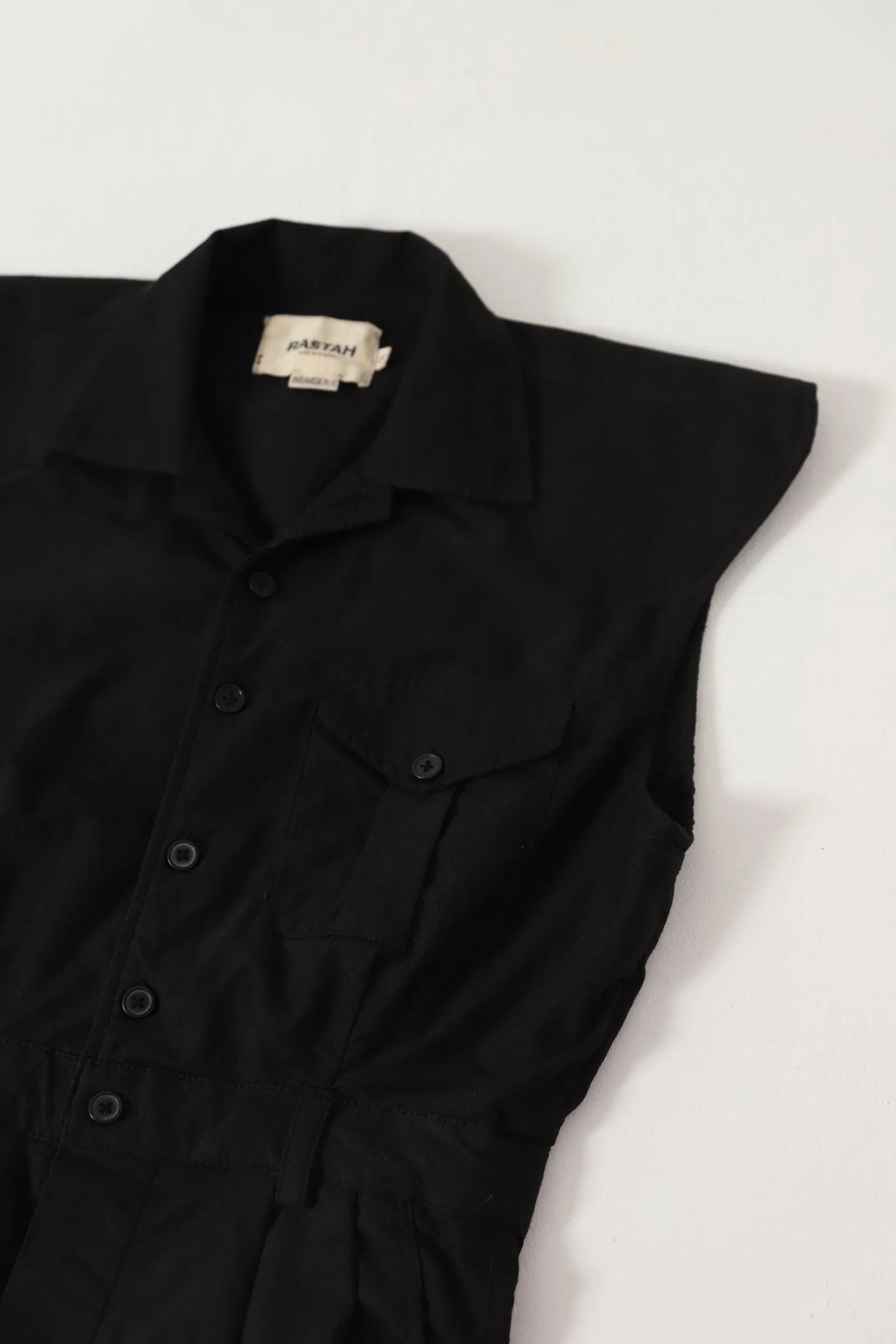 BLACK HANDWOVEN JUMPSUIT