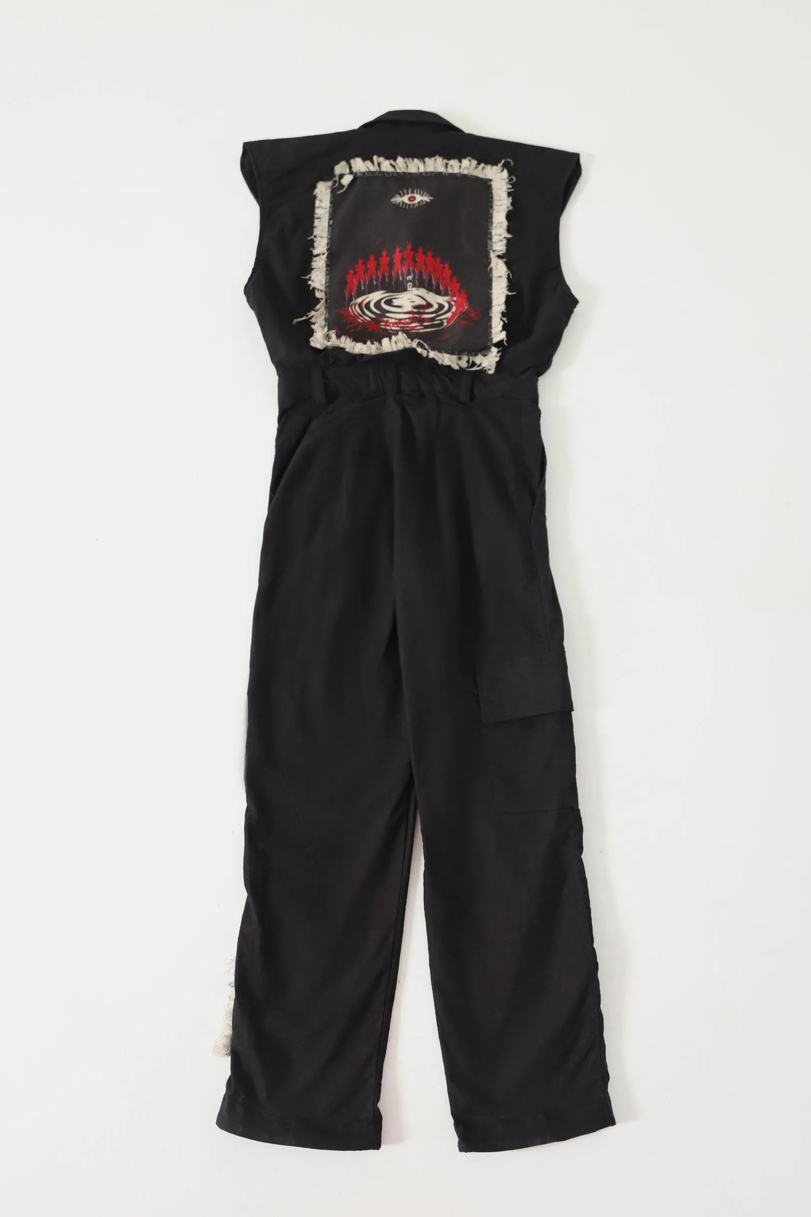 BLACK HANDWOVEN JUMPSUIT