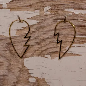 Broken Heart Dangle- Yellow Gold Plated