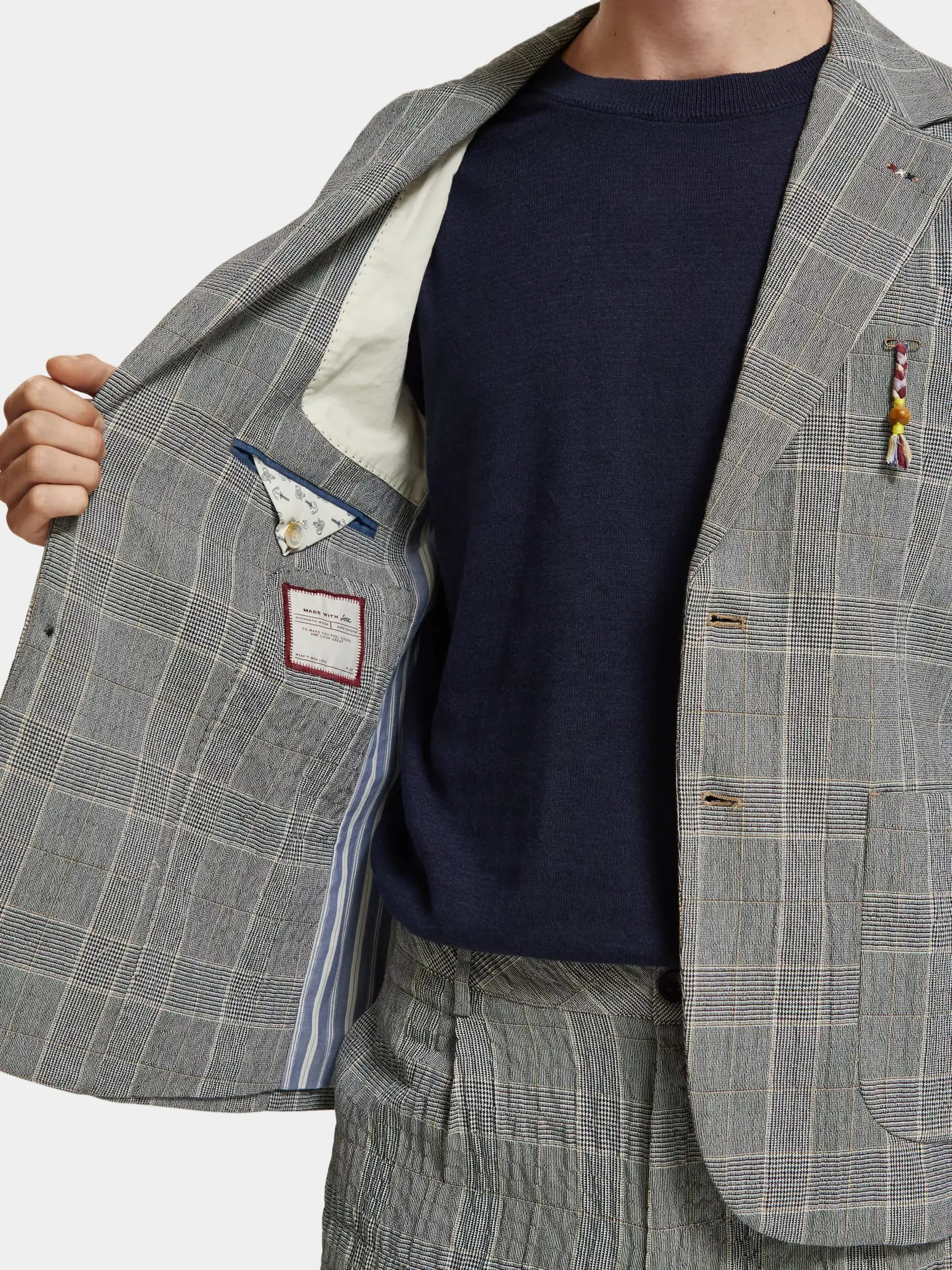 Checked single-breasted blazer