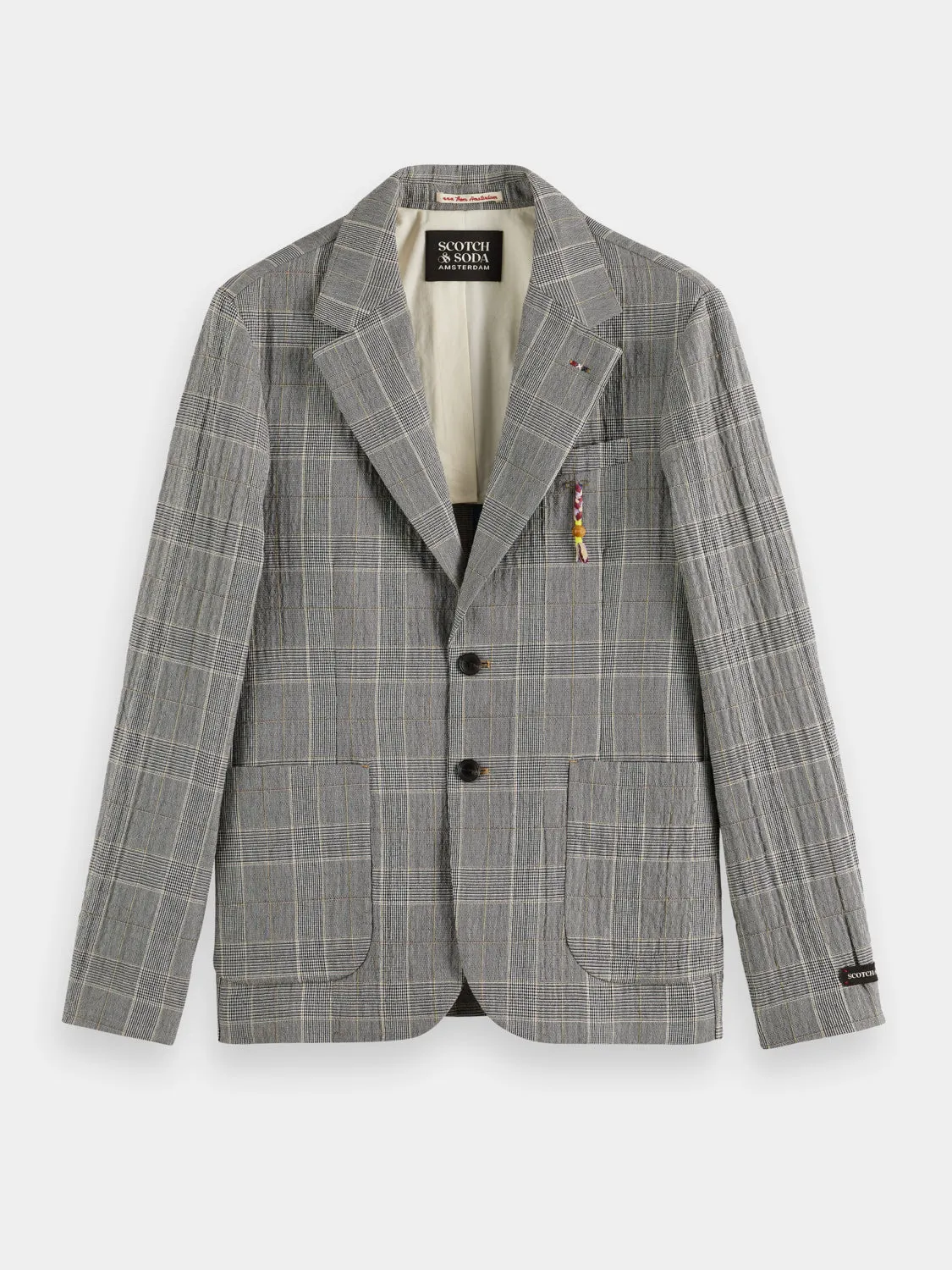Checked single-breasted blazer