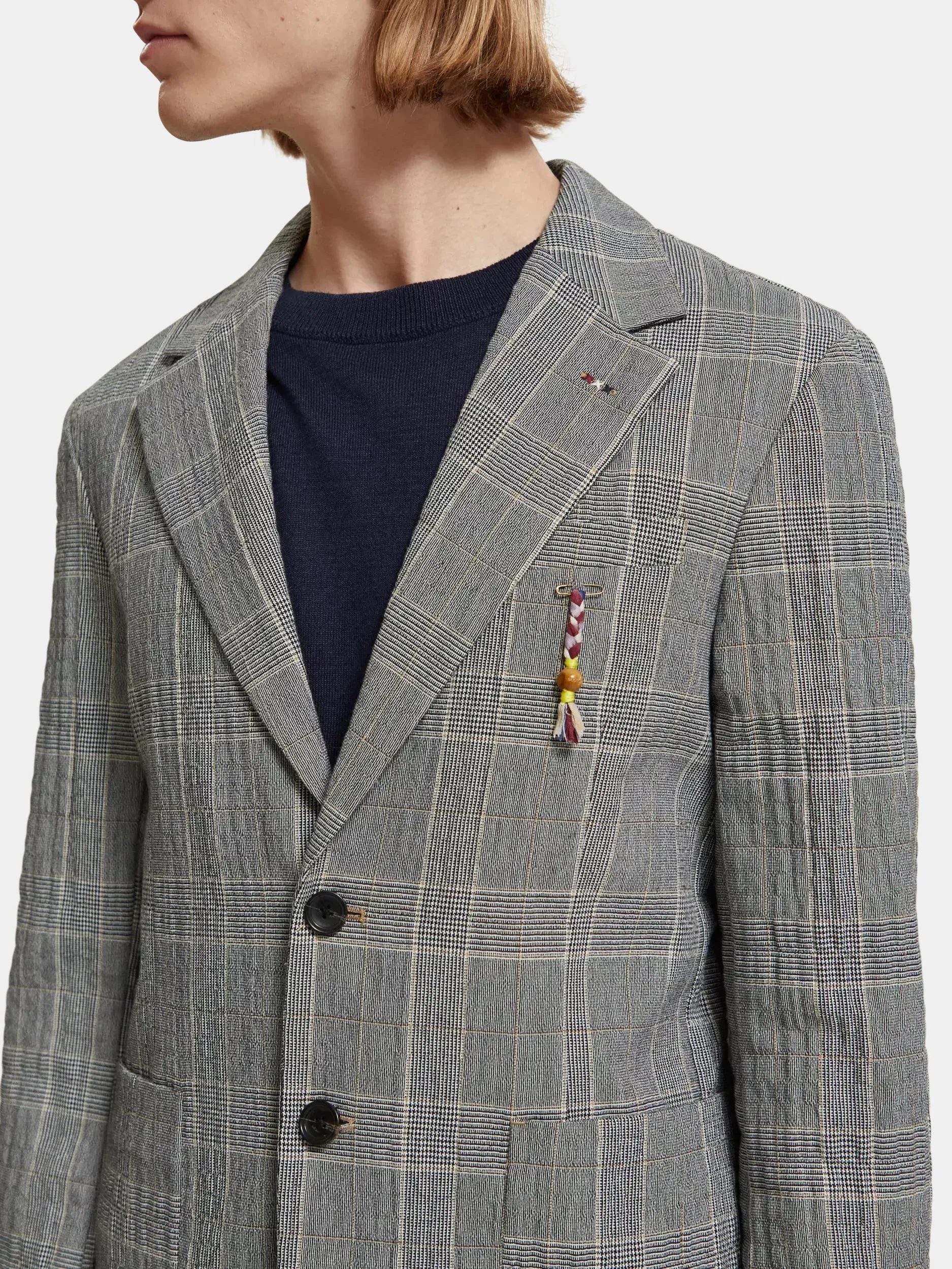 Checked single-breasted blazer