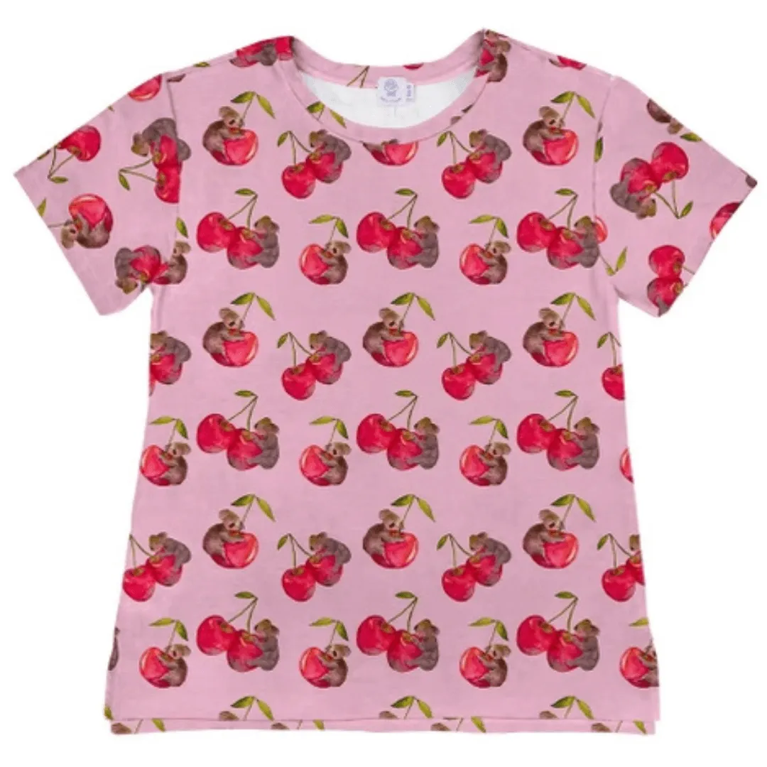 Cherry Koala Women's Short Sleeve Tee Shirt