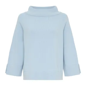 Classic Couture Petite Scottish Cashmere Sweater - Heathered Blue