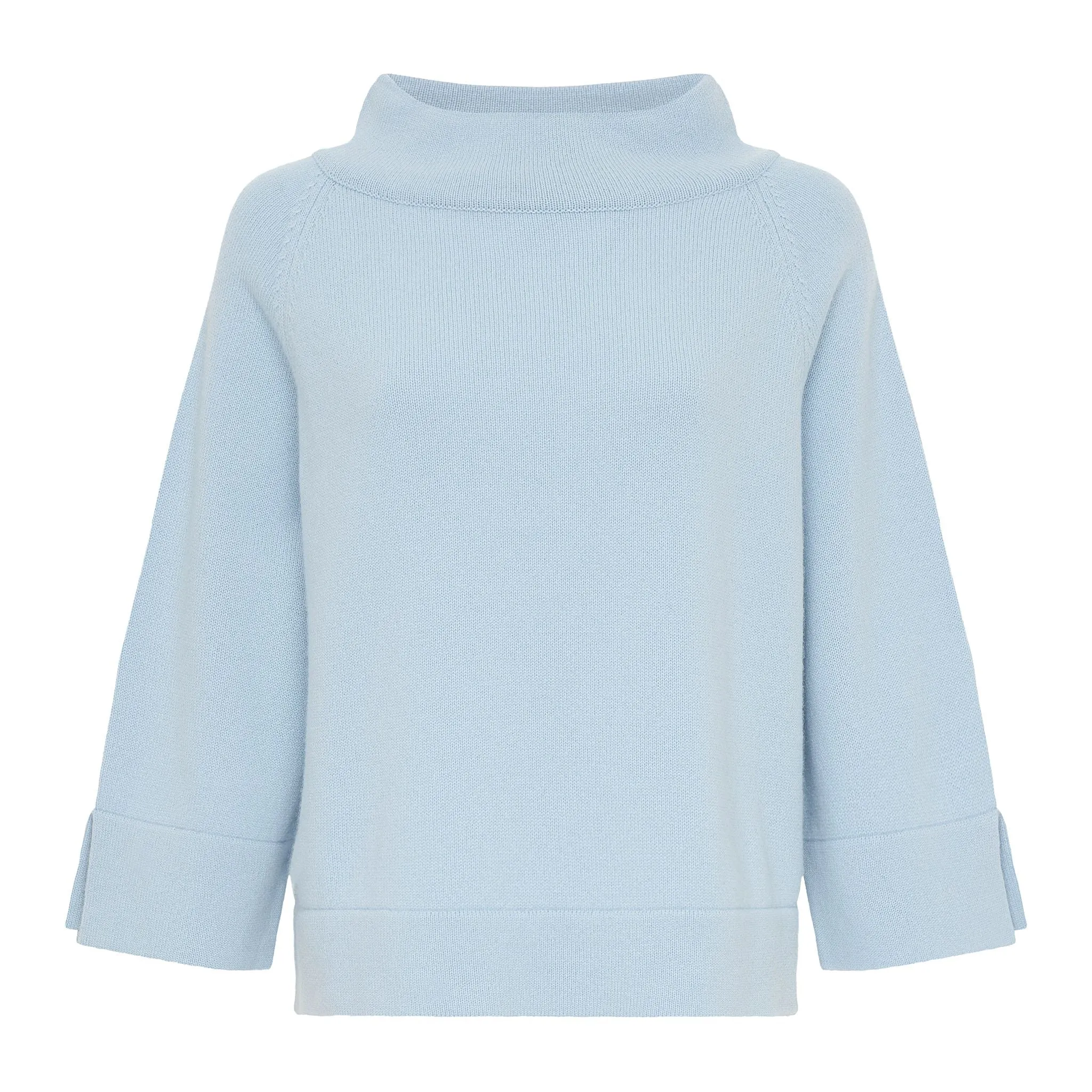 Classic Couture Petite Scottish Cashmere Sweater - Heathered Blue