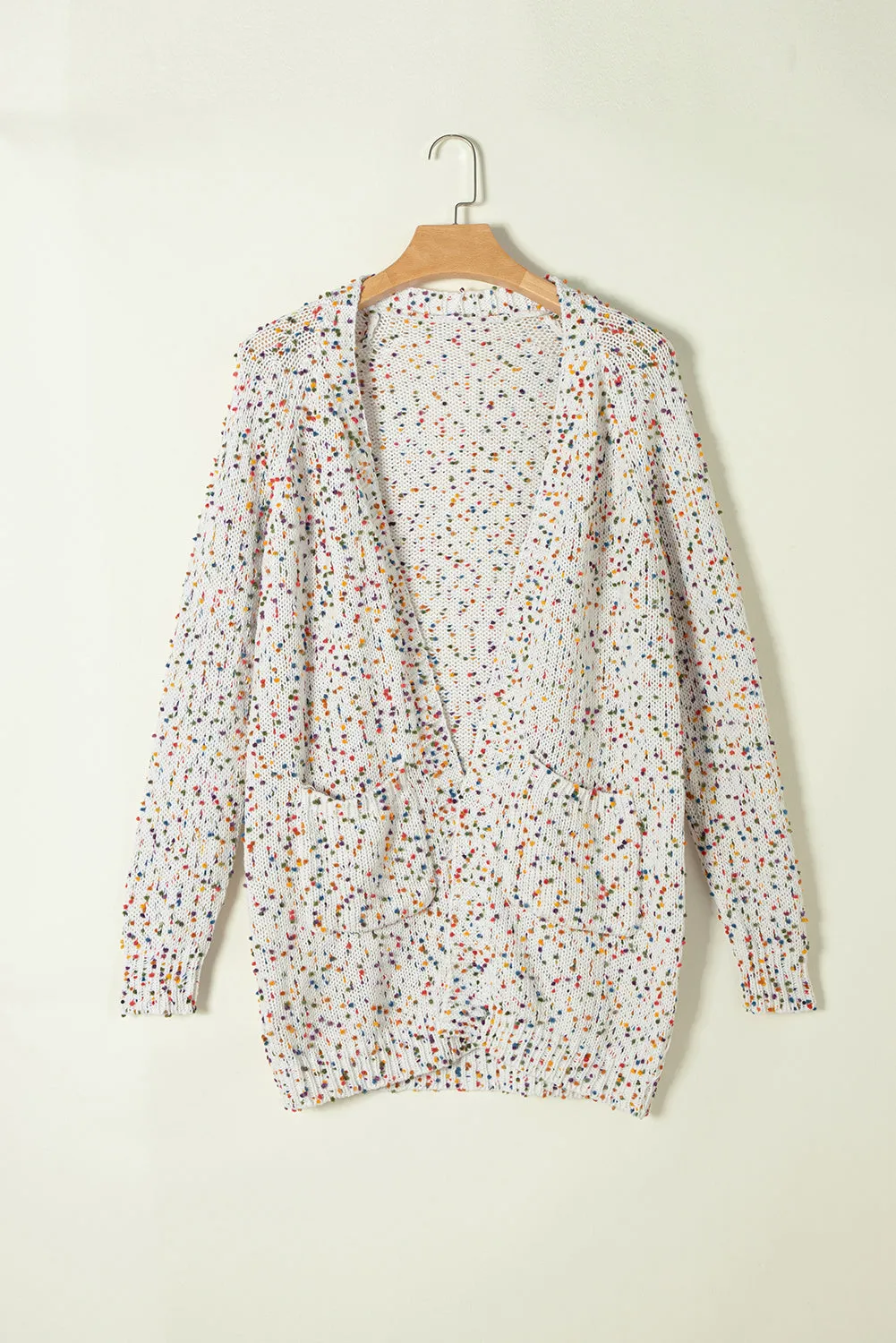 Colorful Dots Cable Knit Crew Neck Sweater