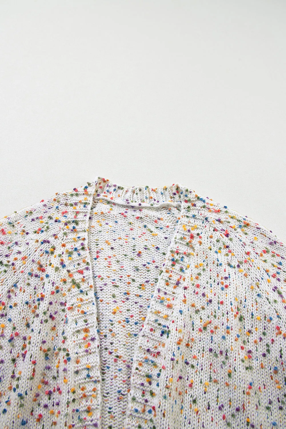 Colorful Dots Cable Knit Crew Neck Sweater
