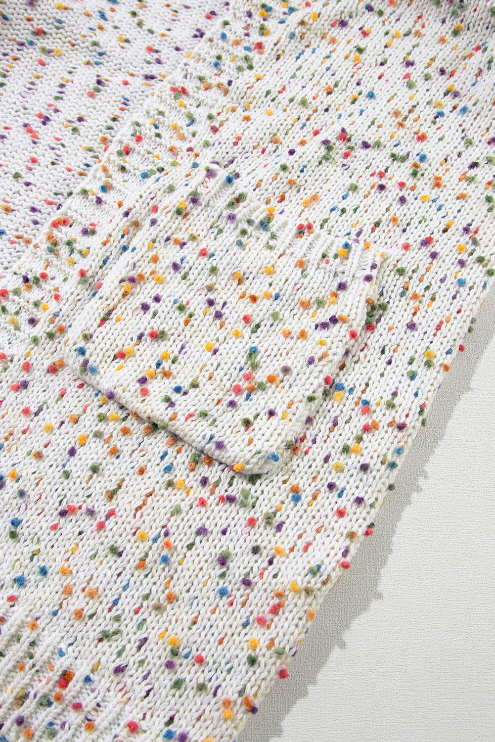 Colorful Dots Cable Knit Crew Neck Sweater