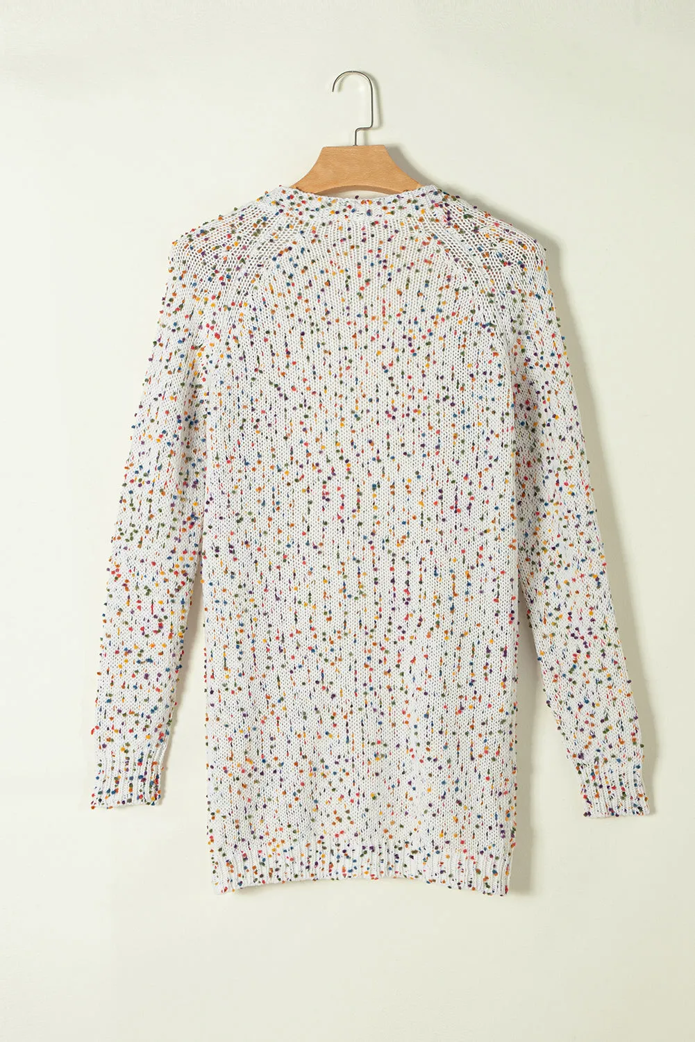 Colorful Dots Cable Knit Crew Neck Sweater