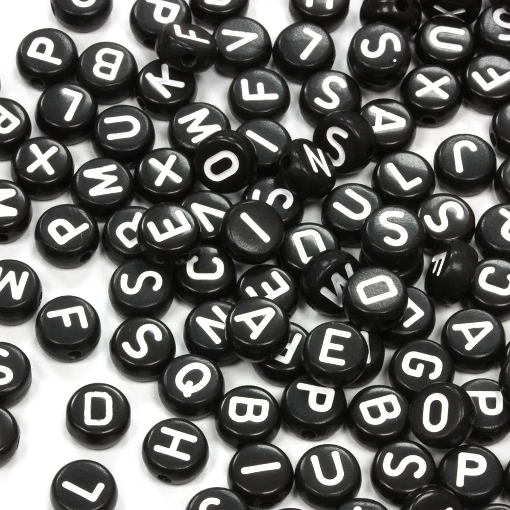 Colourful Plastic Letter Beads 4x7mm Bundle - Pack of 5
