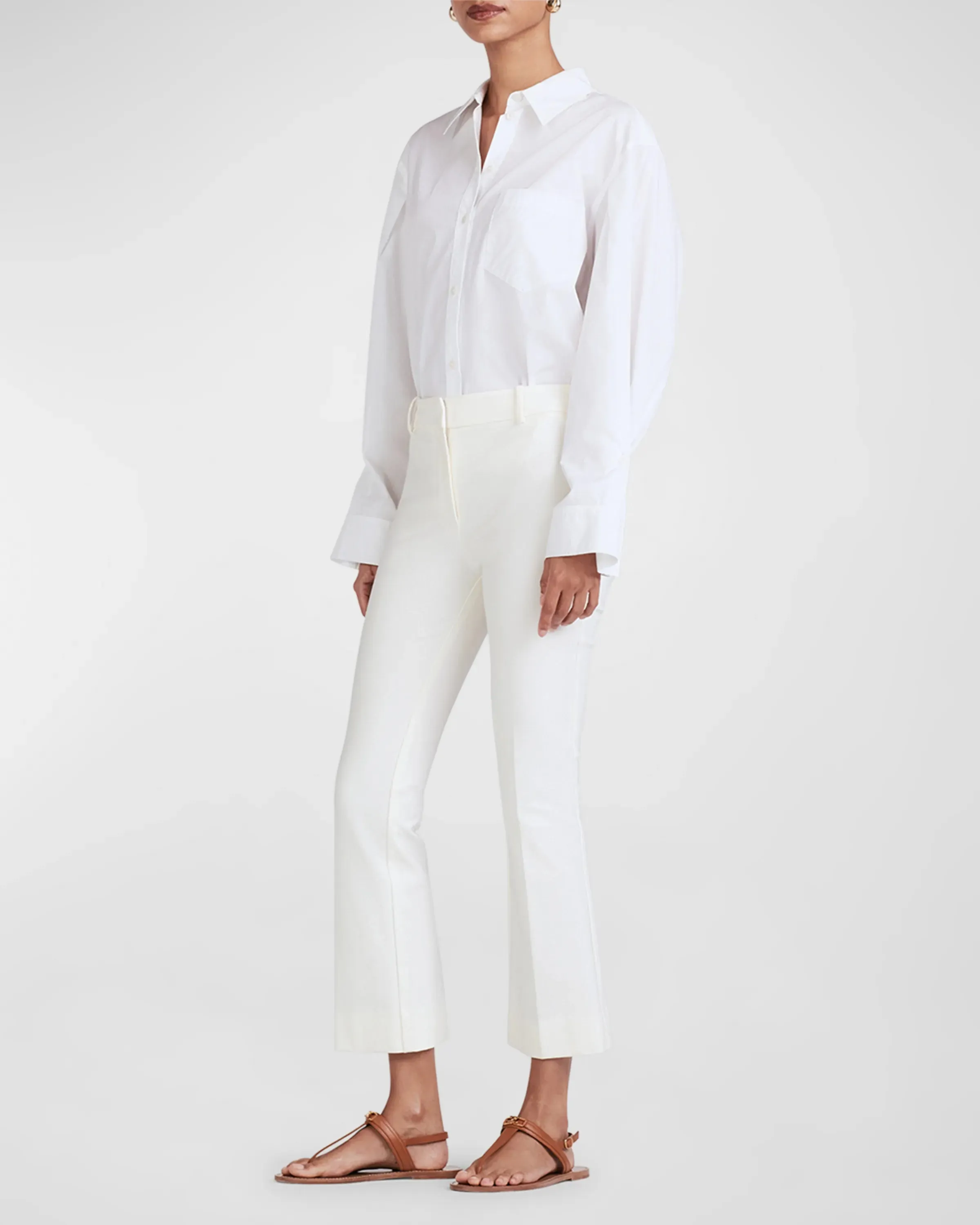 DEREK LAM 10 CROSBY CROPPED FLARE TROUSER