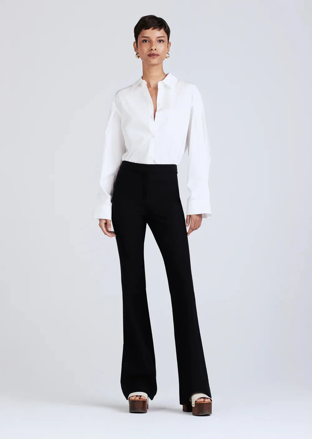 DEREK LAM 10 CROSBY CROPPED FLARE TROUSER