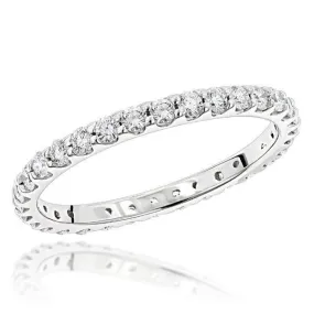 Diamond Eternity Wedding Band (0.96 ct Diamonds) in White Gold