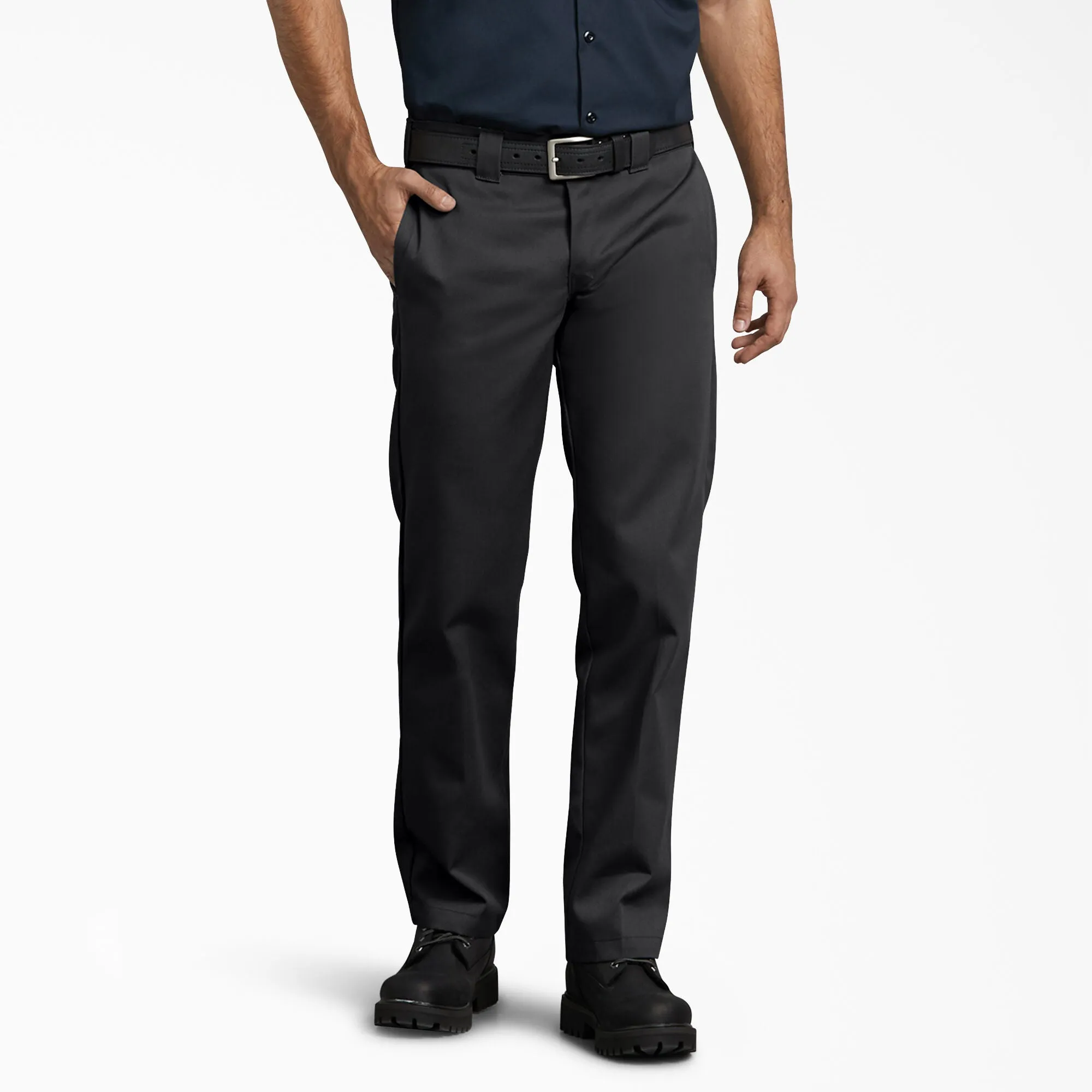 DICKIES 873 Slim Fit Straight Leg Work Pants - Black